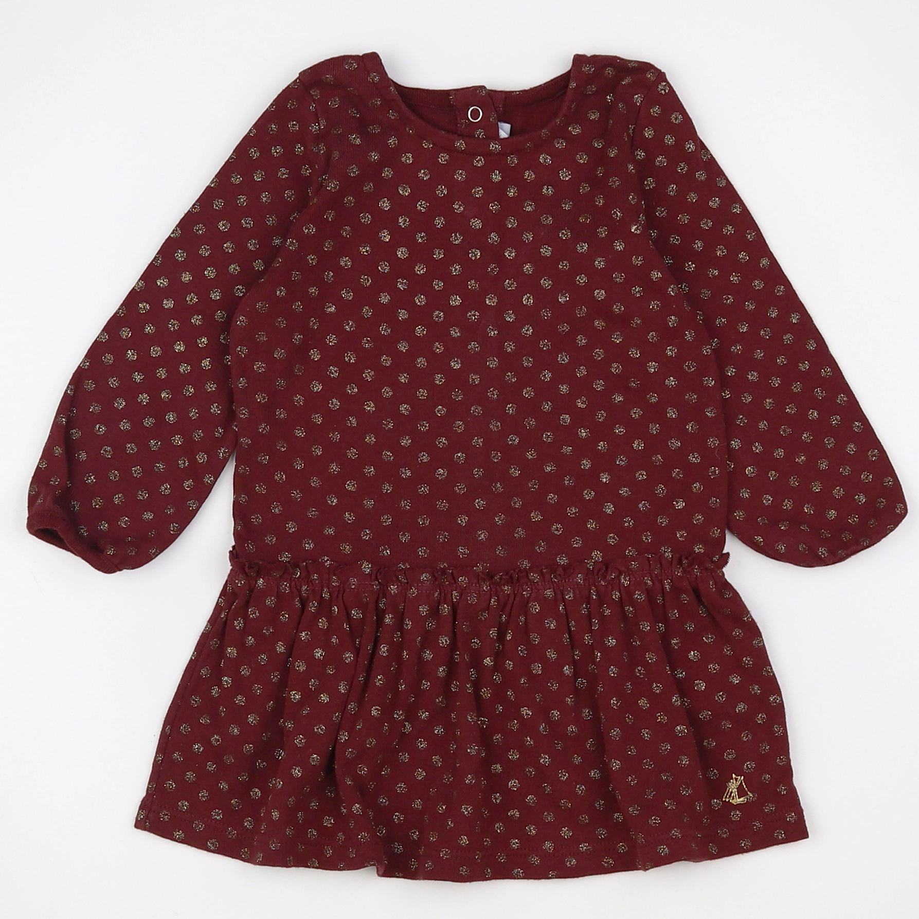 Petit Bateau - robe rouge, or - 12 mois