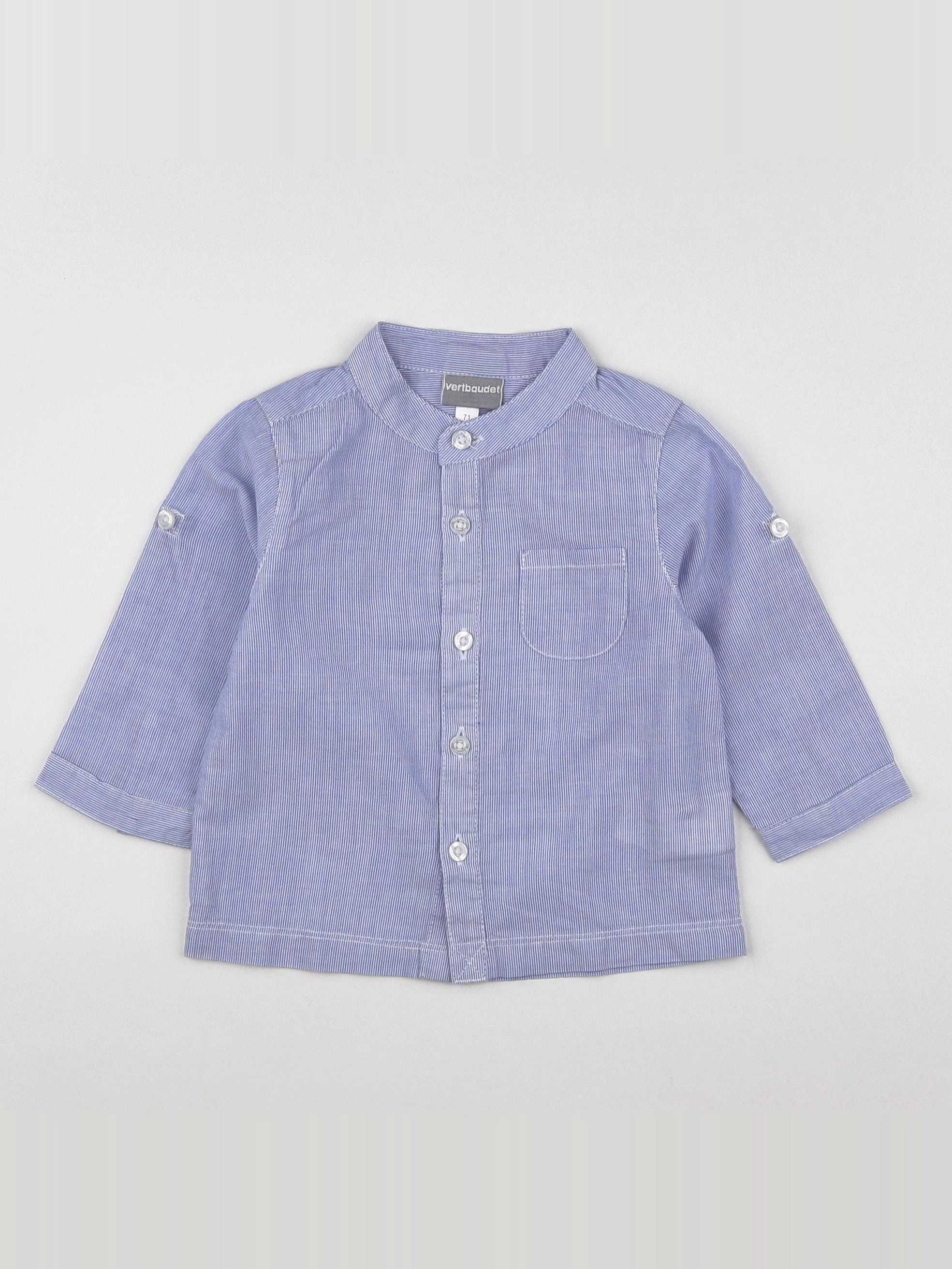 Vertbaudet - chemise bleu - 9 mois