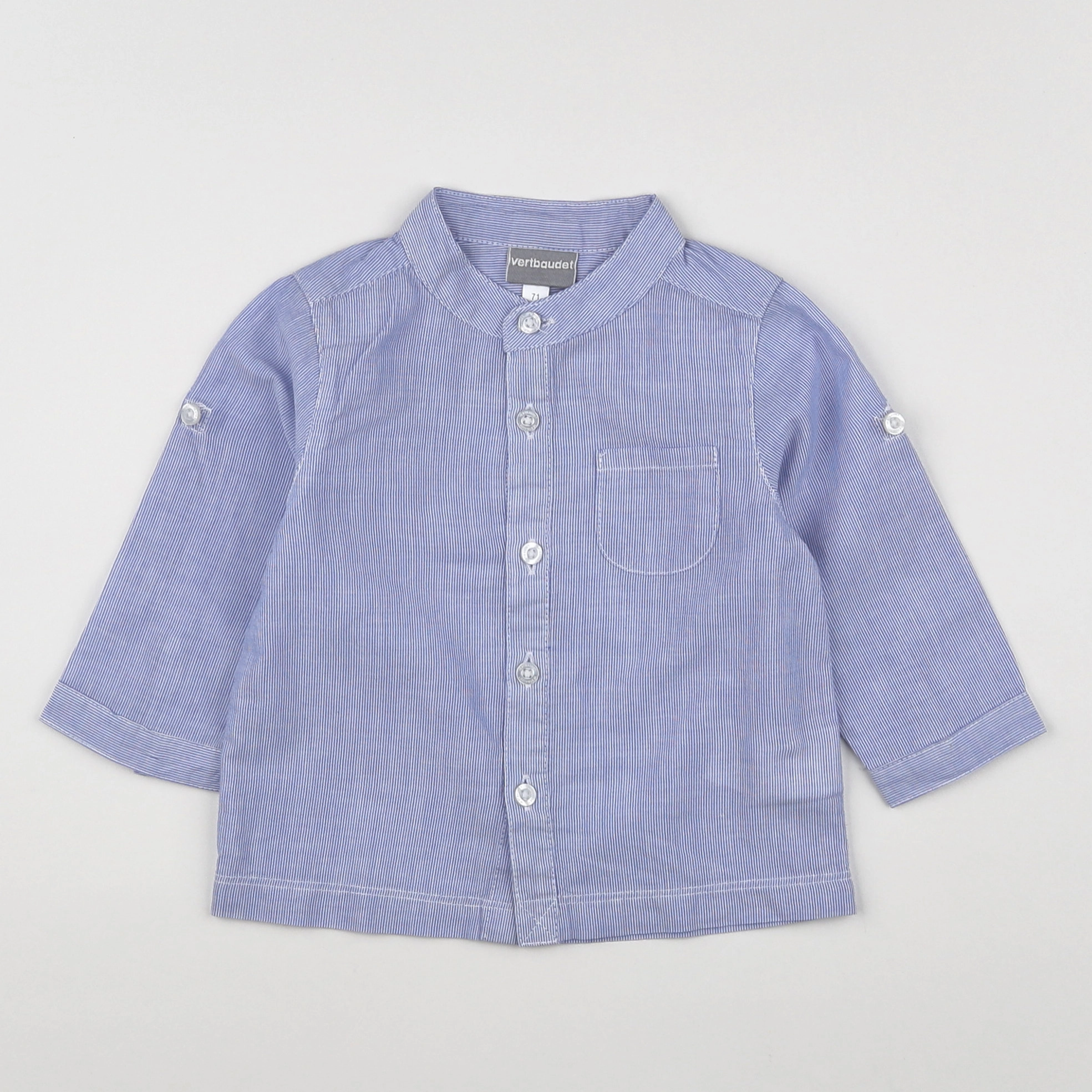 Vertbaudet - chemise bleu - 9 mois