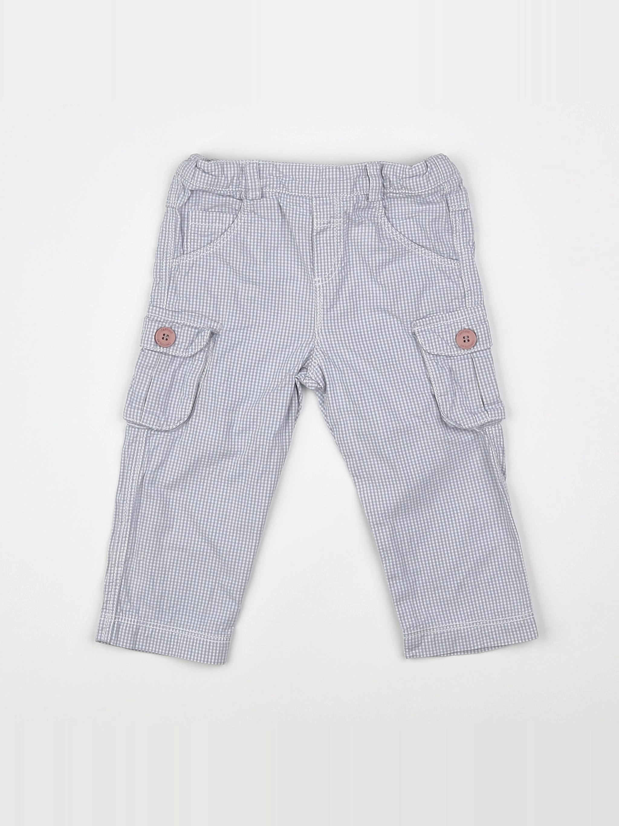 Tartine & Chocolat - pantalon blanc, bleu - 12 mois