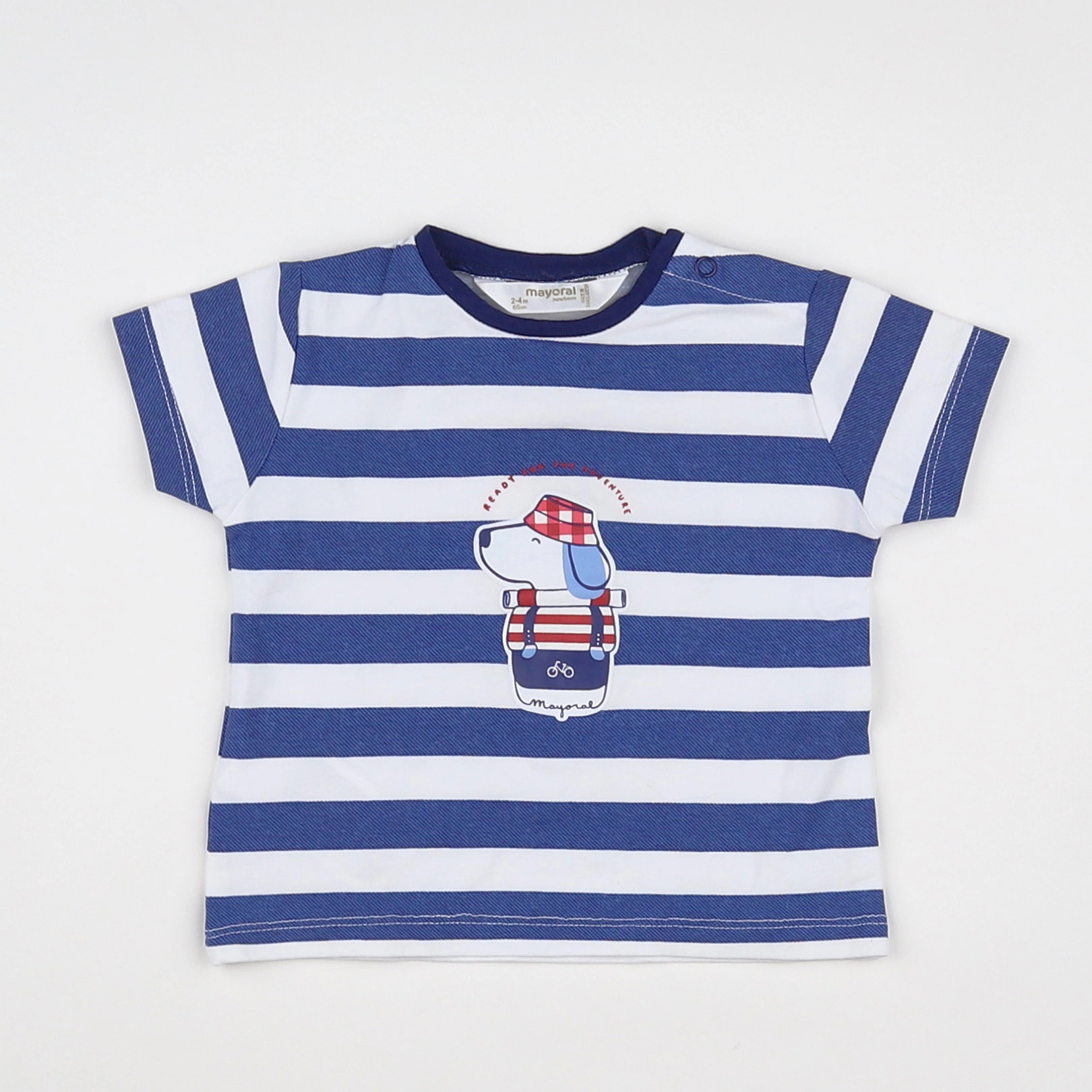 Mayoral - tee-shirt bleu, blanc - 3 mois