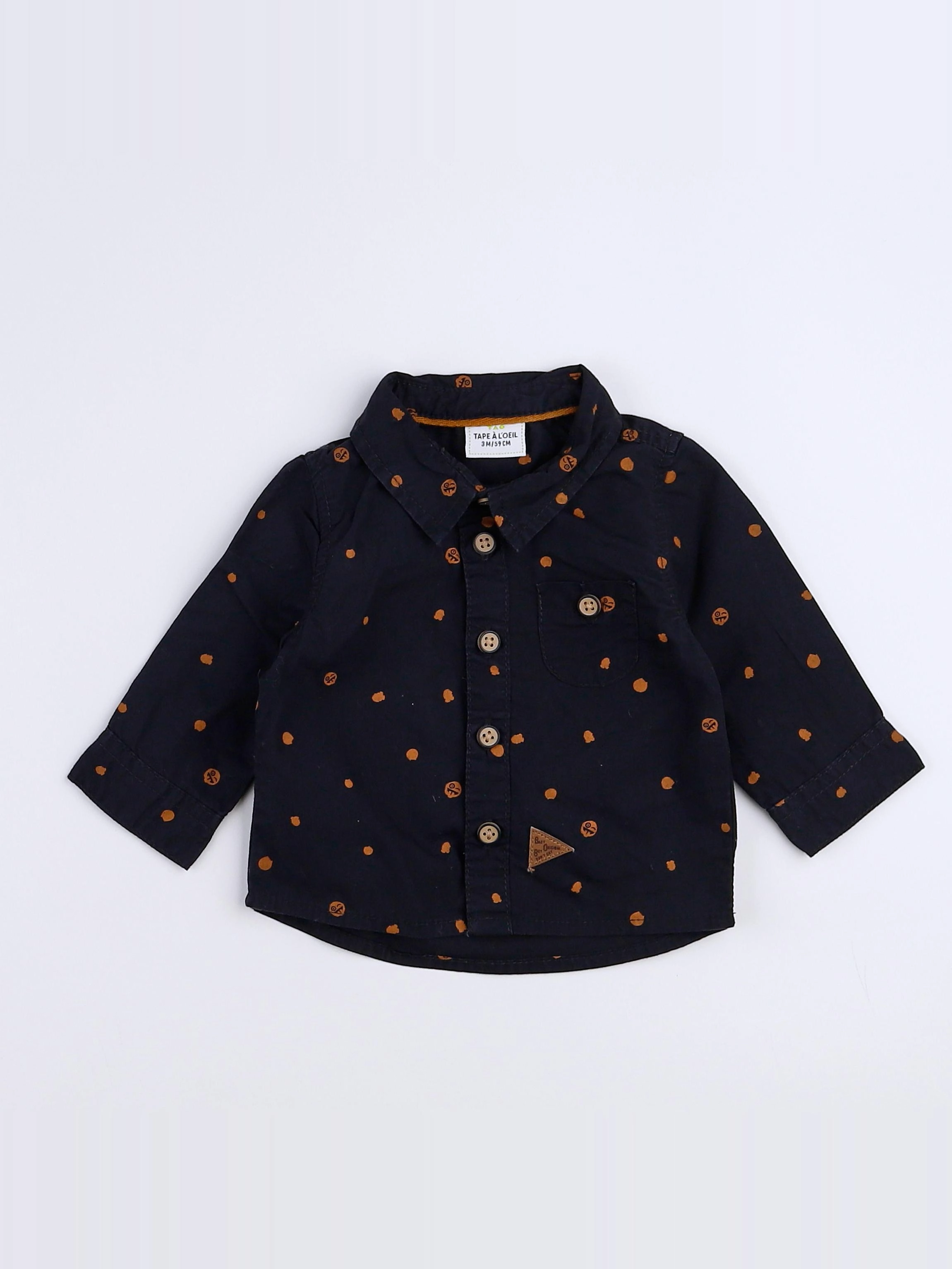 Tape à l'oeil - chemise noir, marron - 3 mois