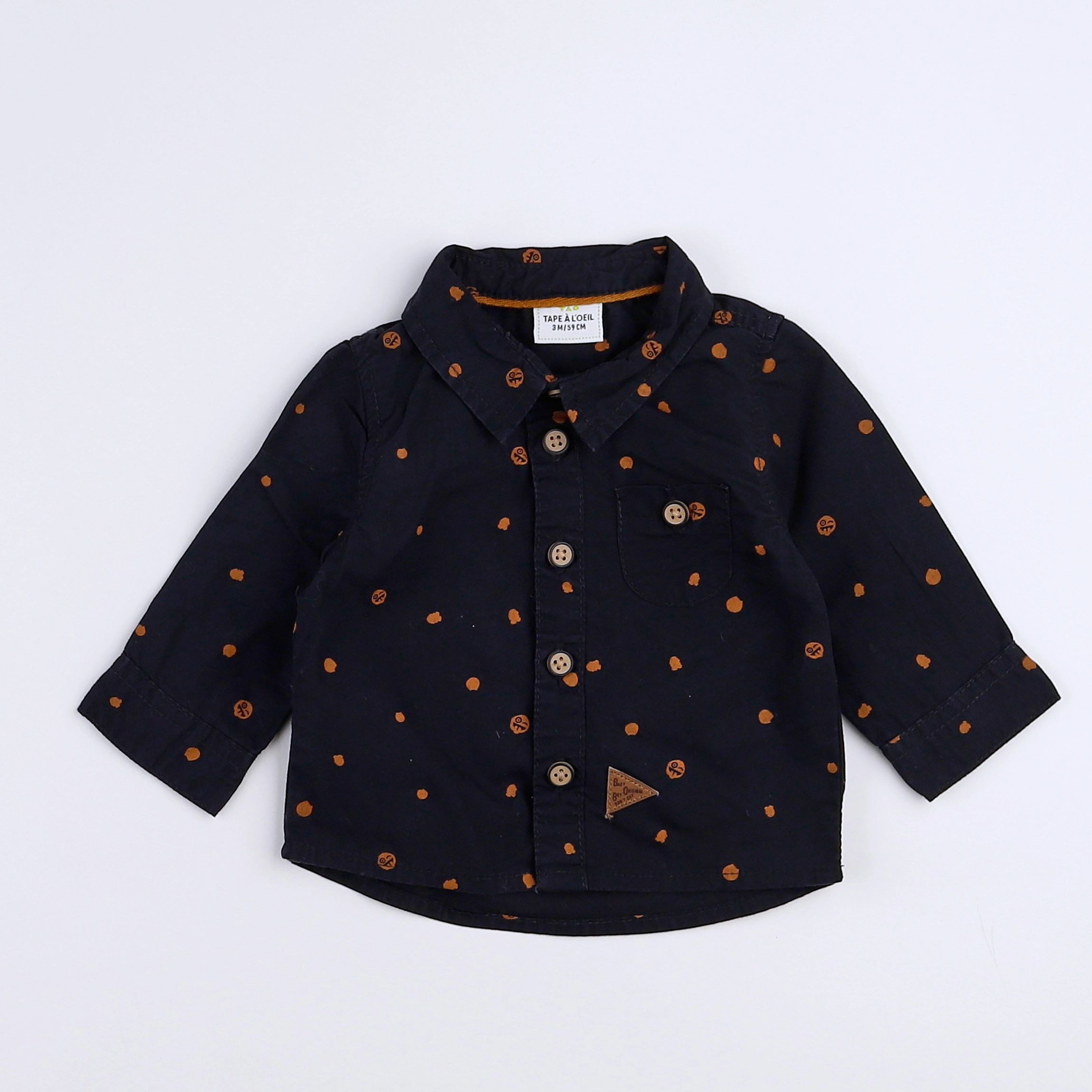 Tape à l'oeil - chemise noir, marron - 3 mois