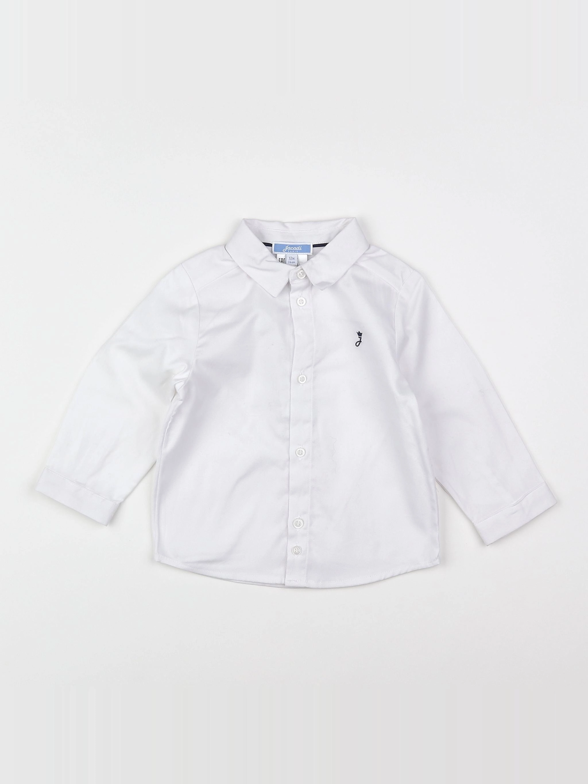 Jacadi - chemise blanc, bleu - 12 mois