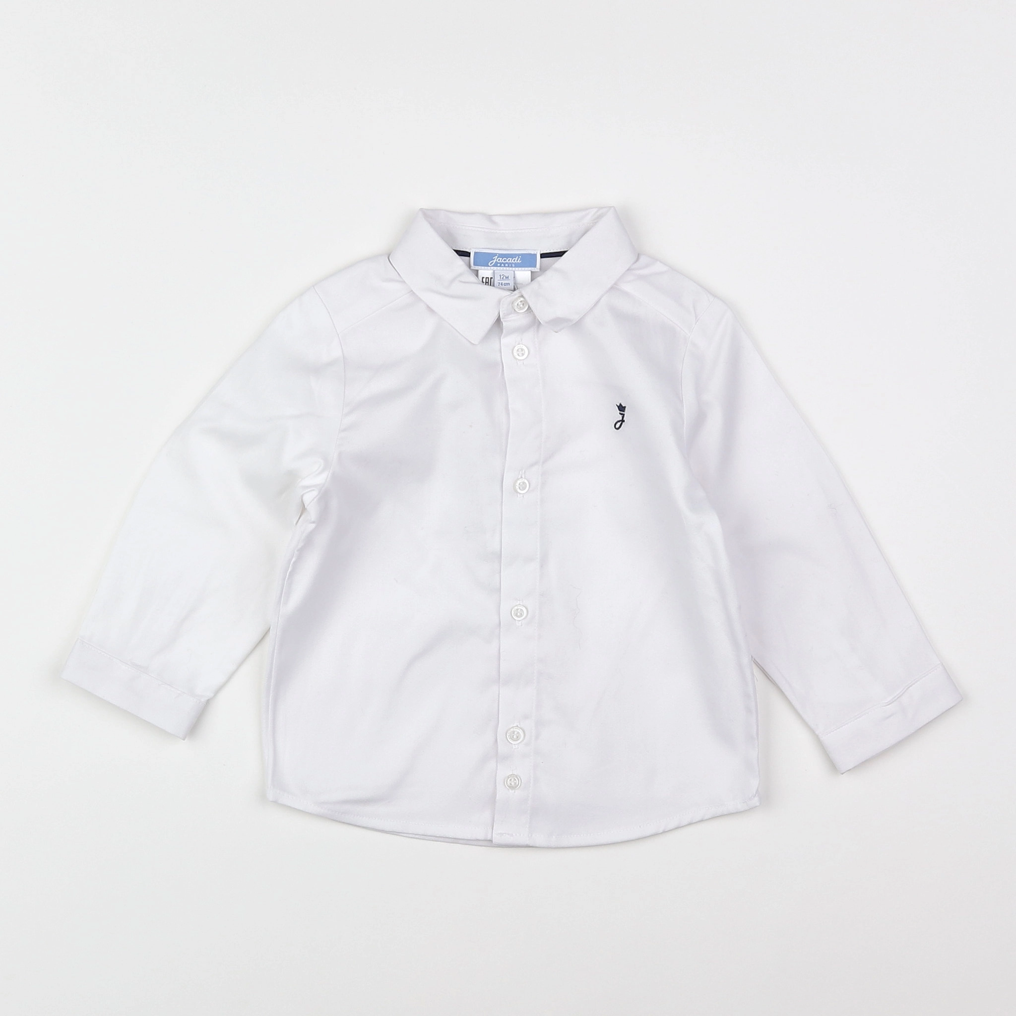 Jacadi - chemise blanc, bleu - 12 mois