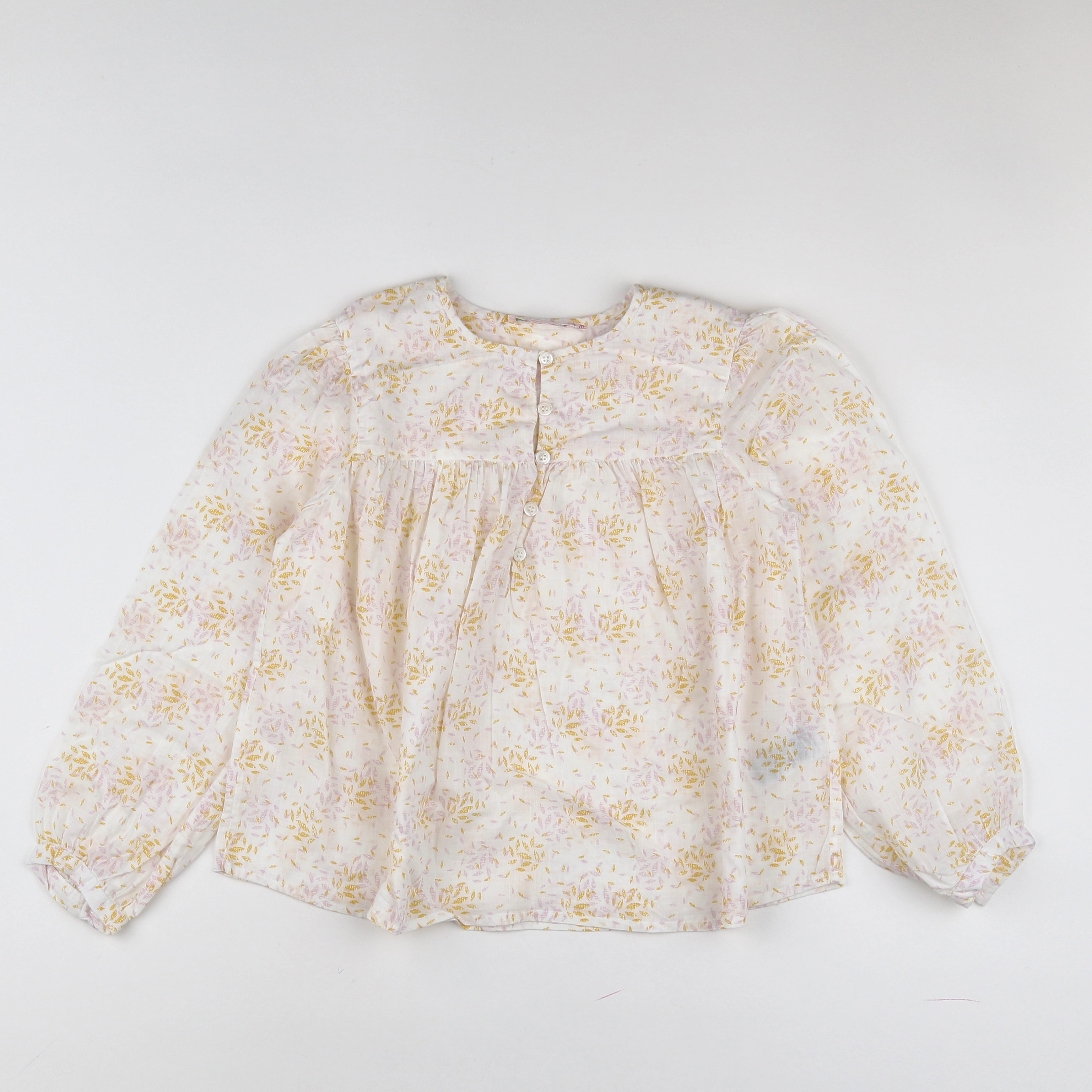 Bonpoint - blouse blanc, jaune - 10 ans