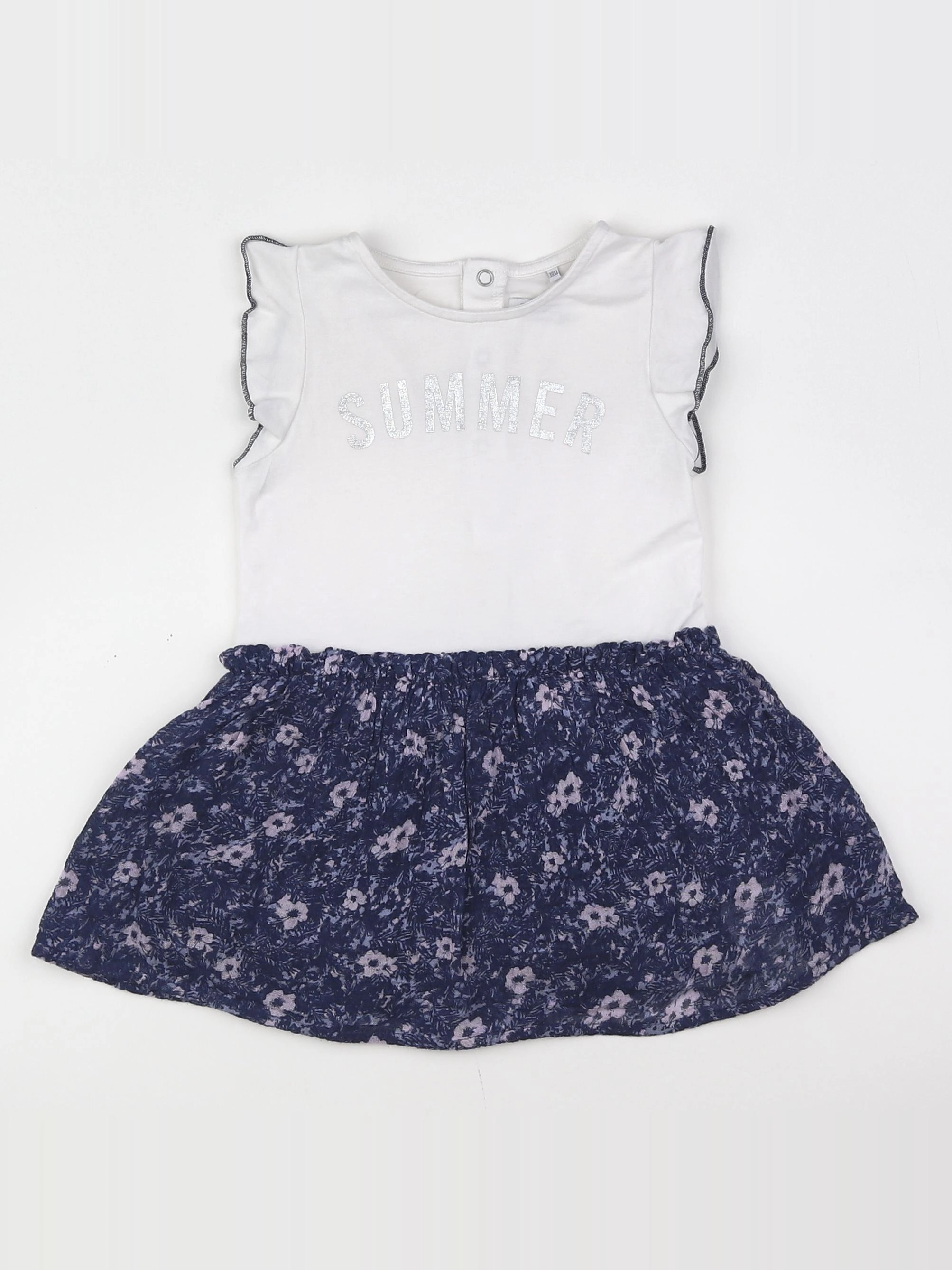 IKKS - robe bleu, blanc - 18 mois