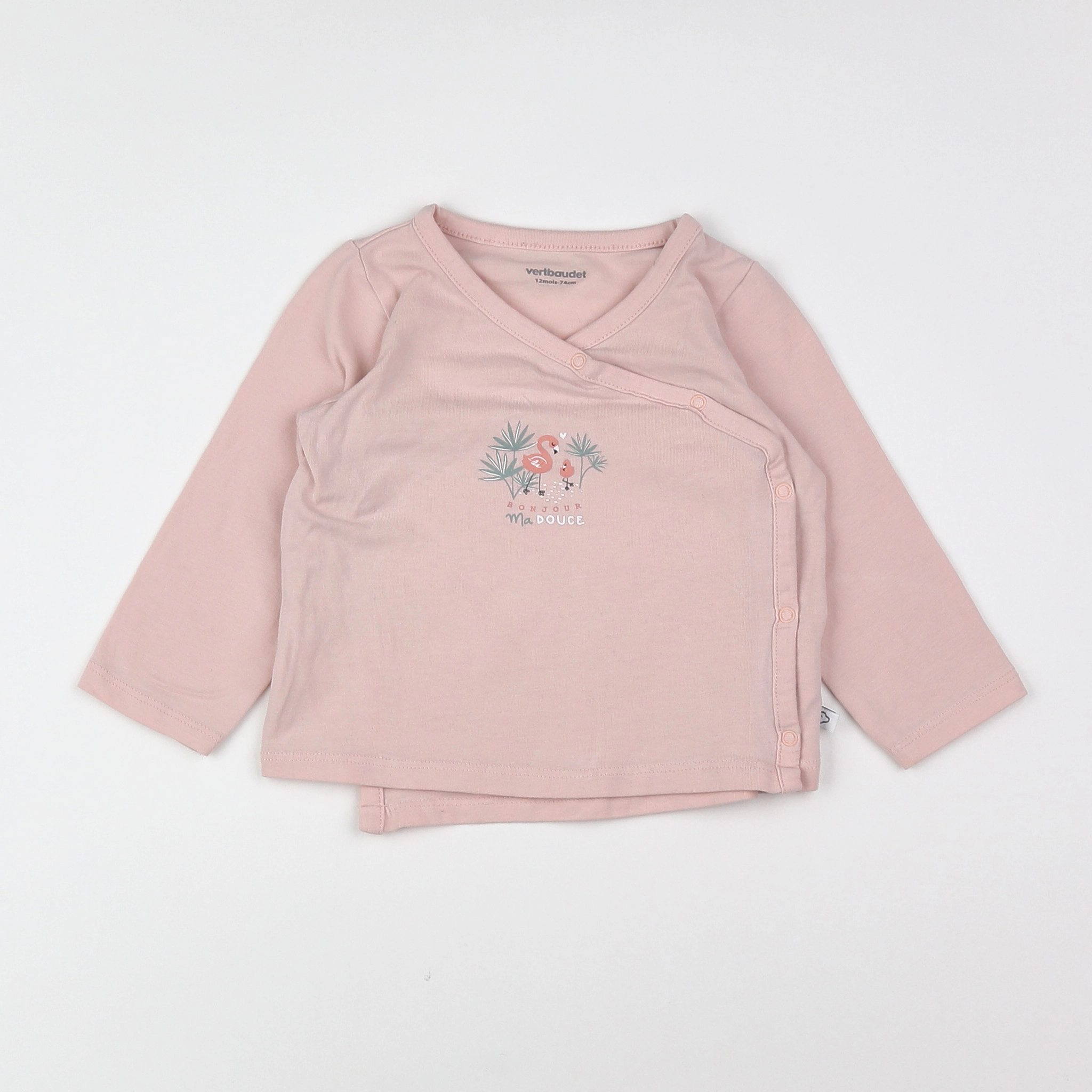 Vertbaudet - tee-shirt rose - 12 mois