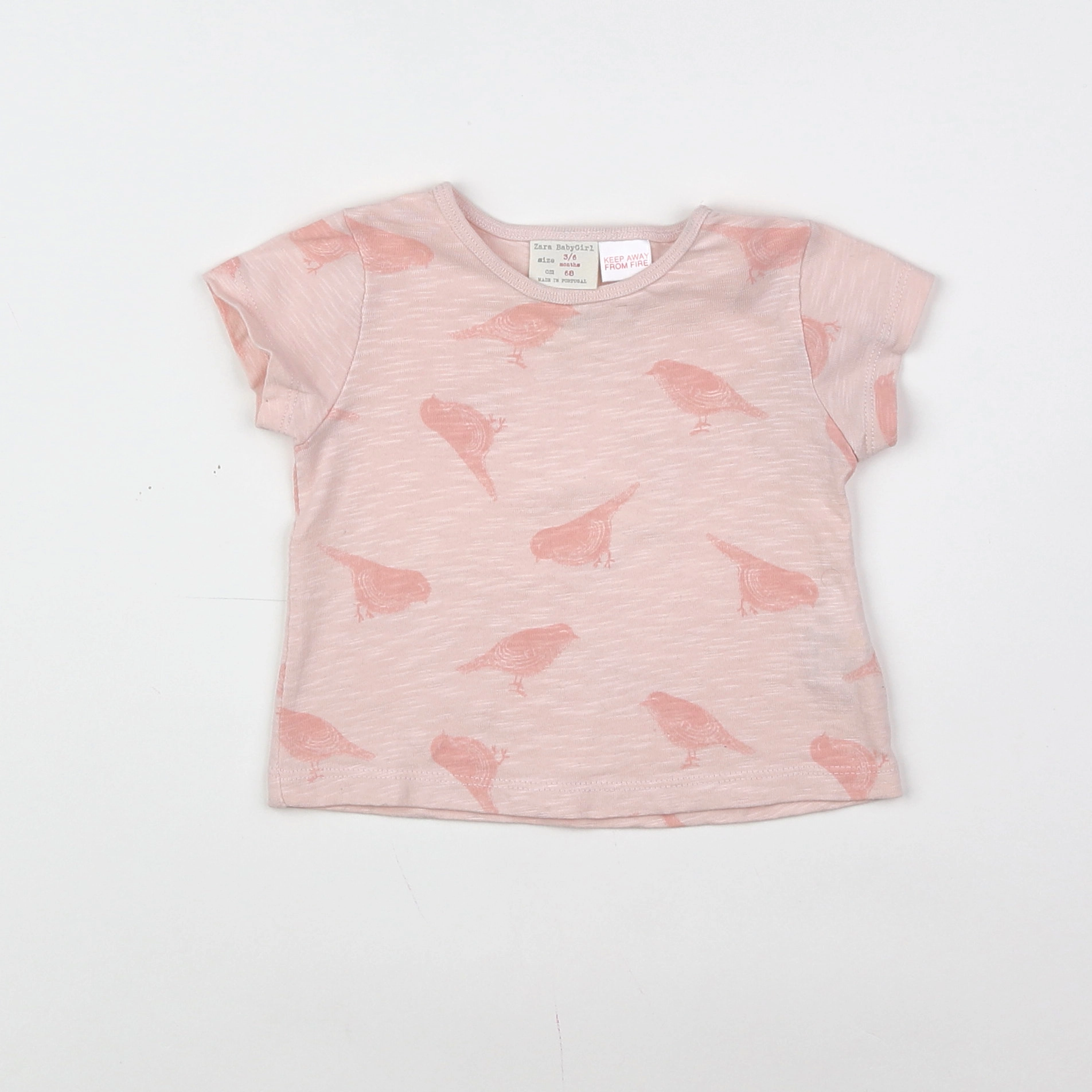 Zara - tee-shirt rose - 3/6 mois