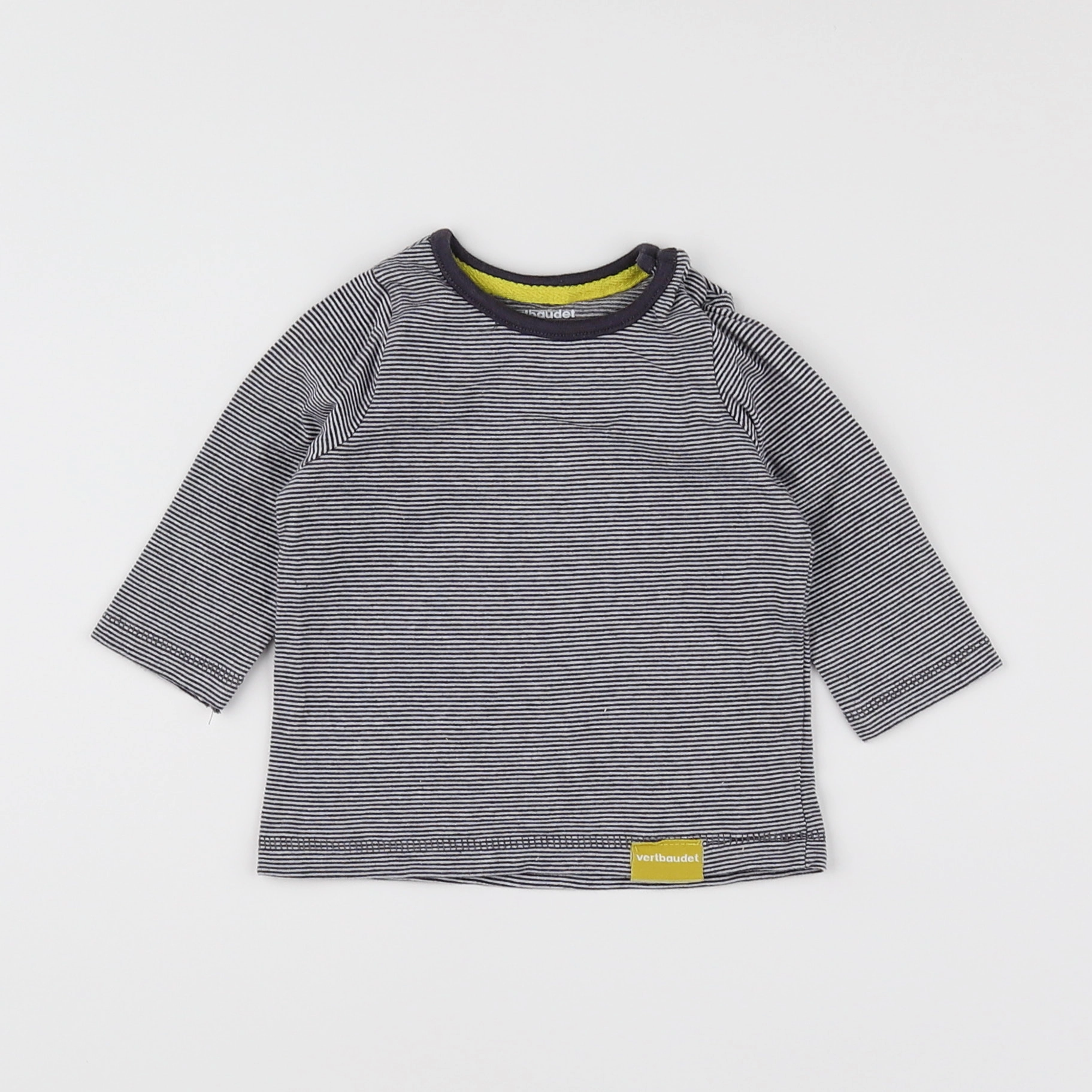 Vertbaudet - tee-shirt blanc, noir - 3 mois