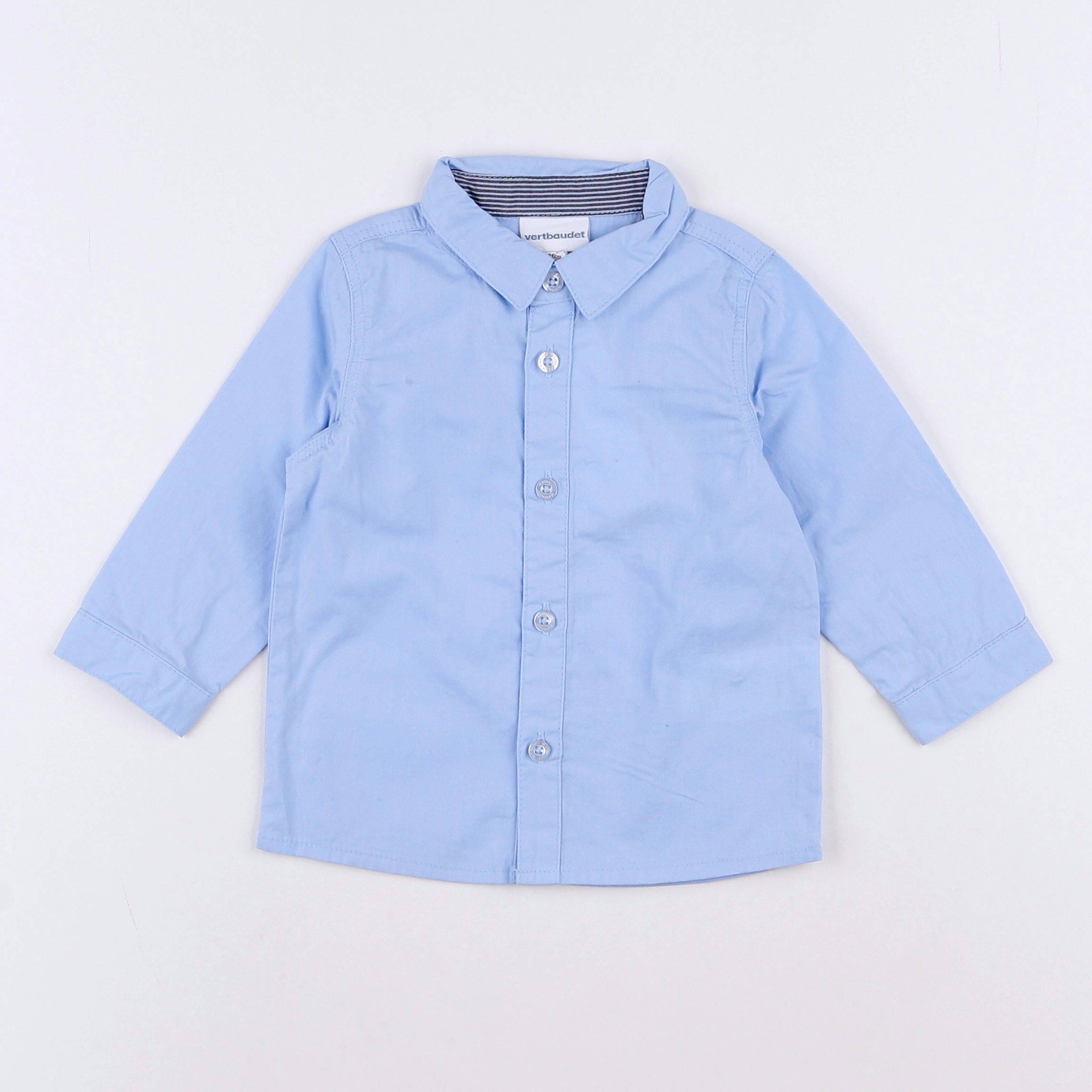 Vertbaudet - chemise bleu - 9 mois