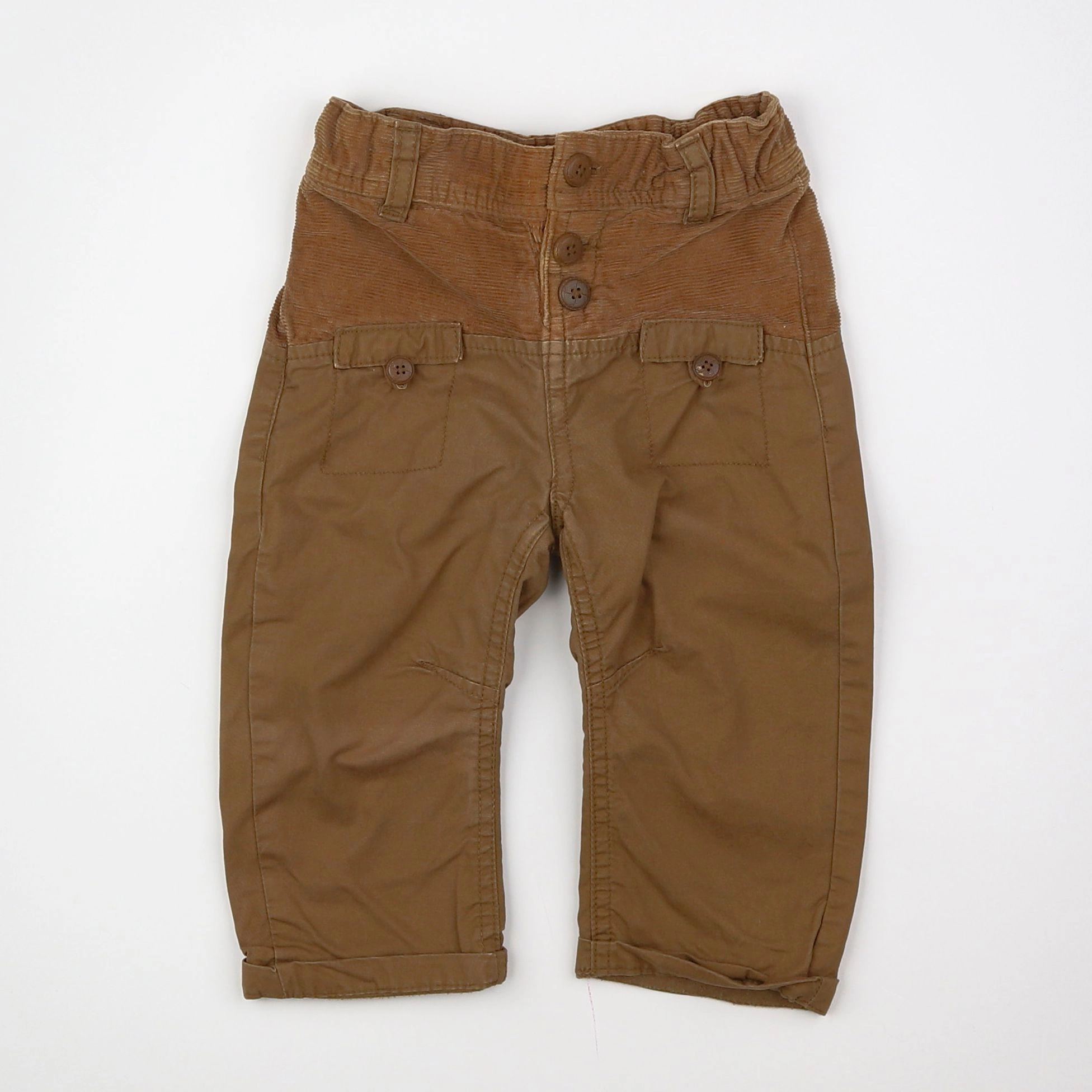 Tape à l'oeil - pantalon doublé marron - 6 mois