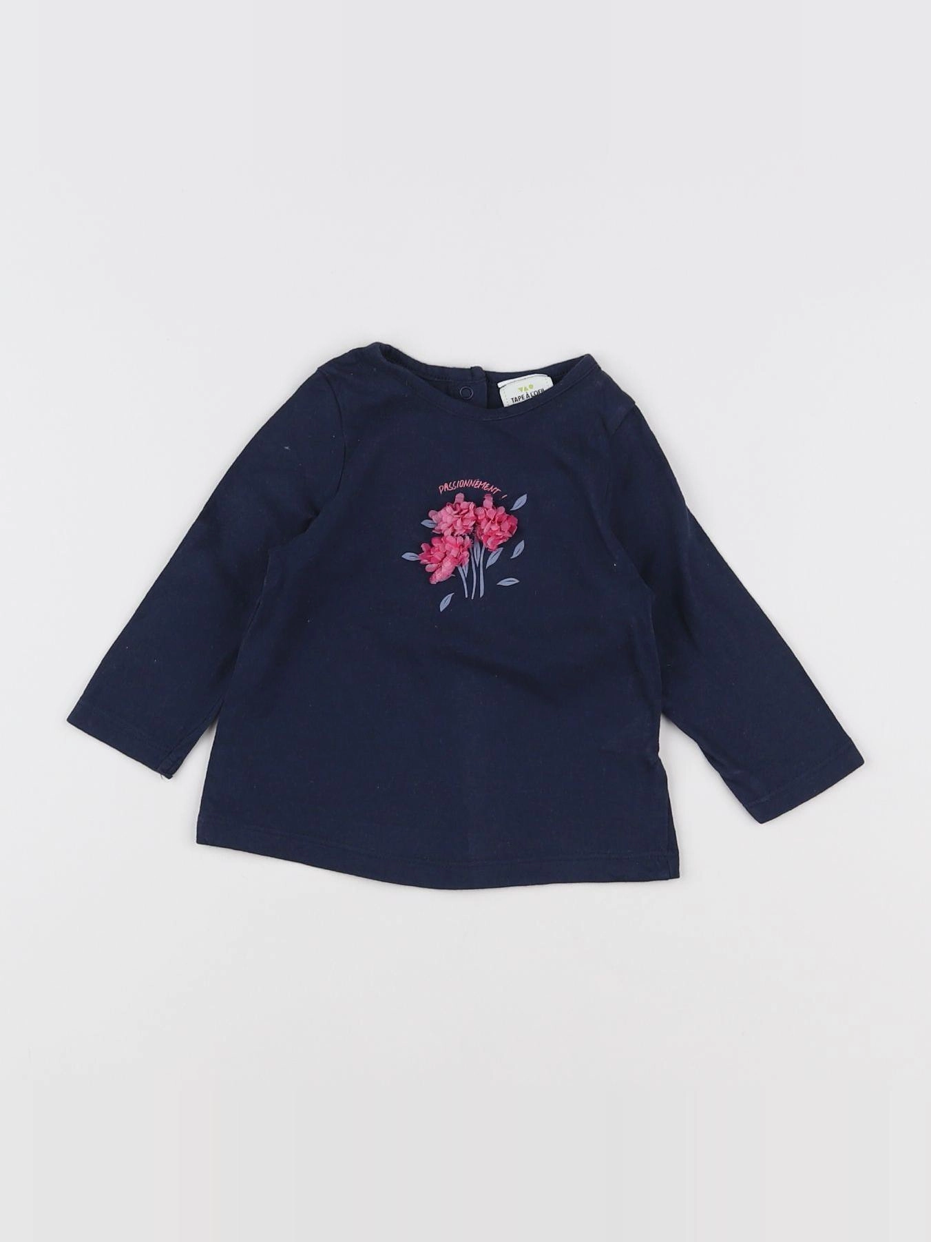 Tape à l'oeil - tee-shirt bleu, rose - 6 mois