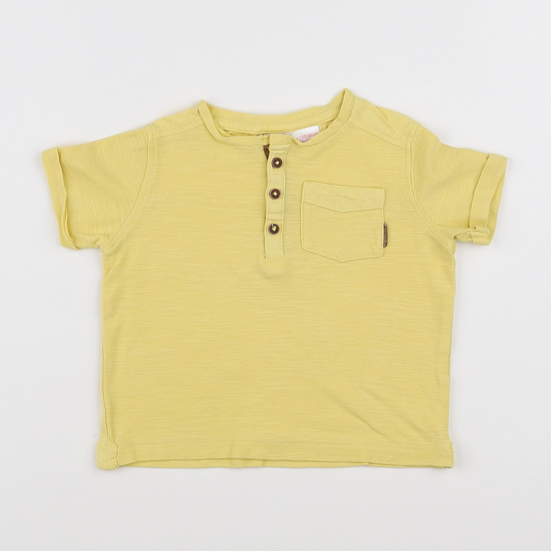 Zara - tee-shirt jaune - 6/9 mois
