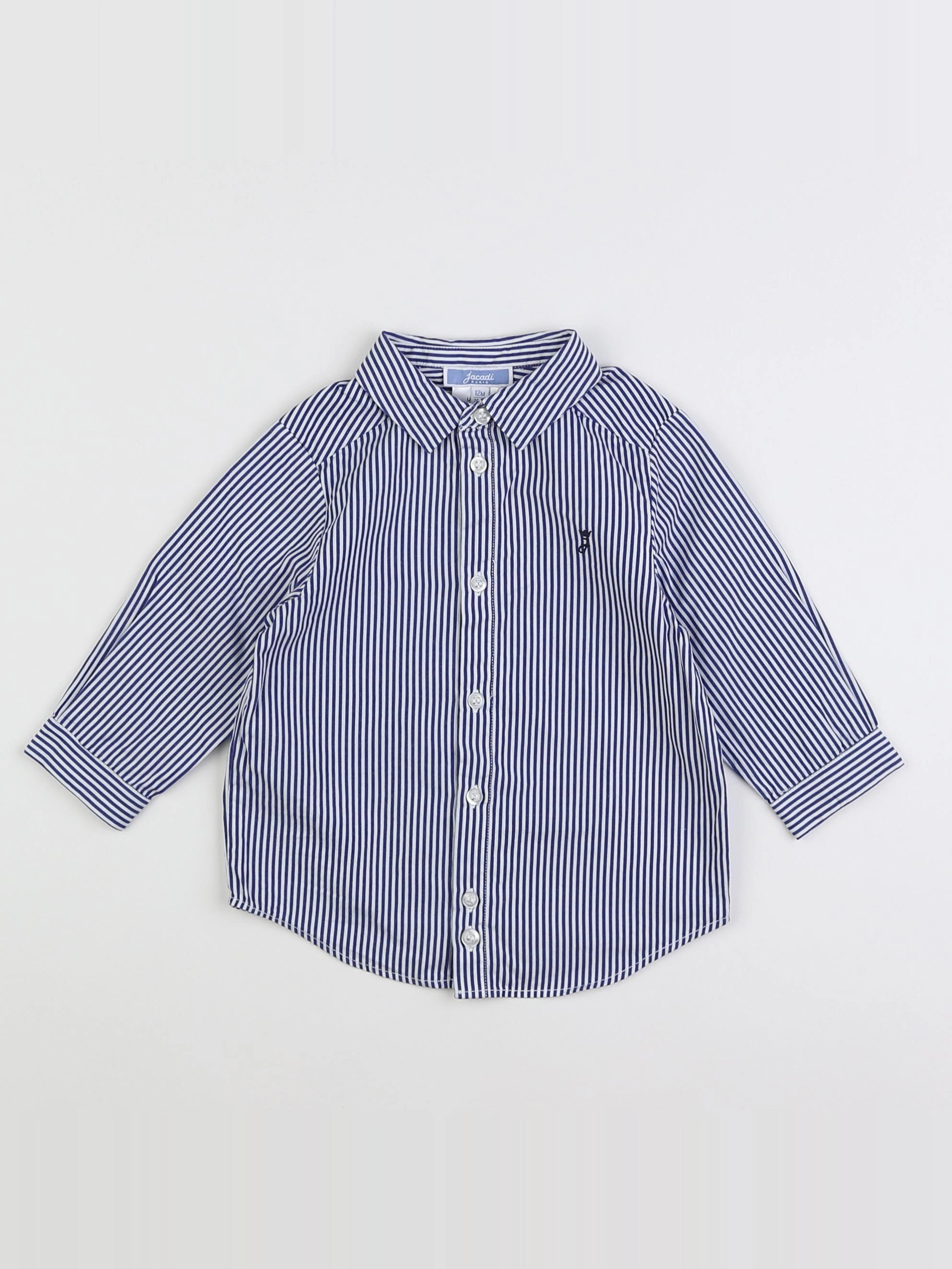 Jacadi - chemise blanc, bleu - 12 mois