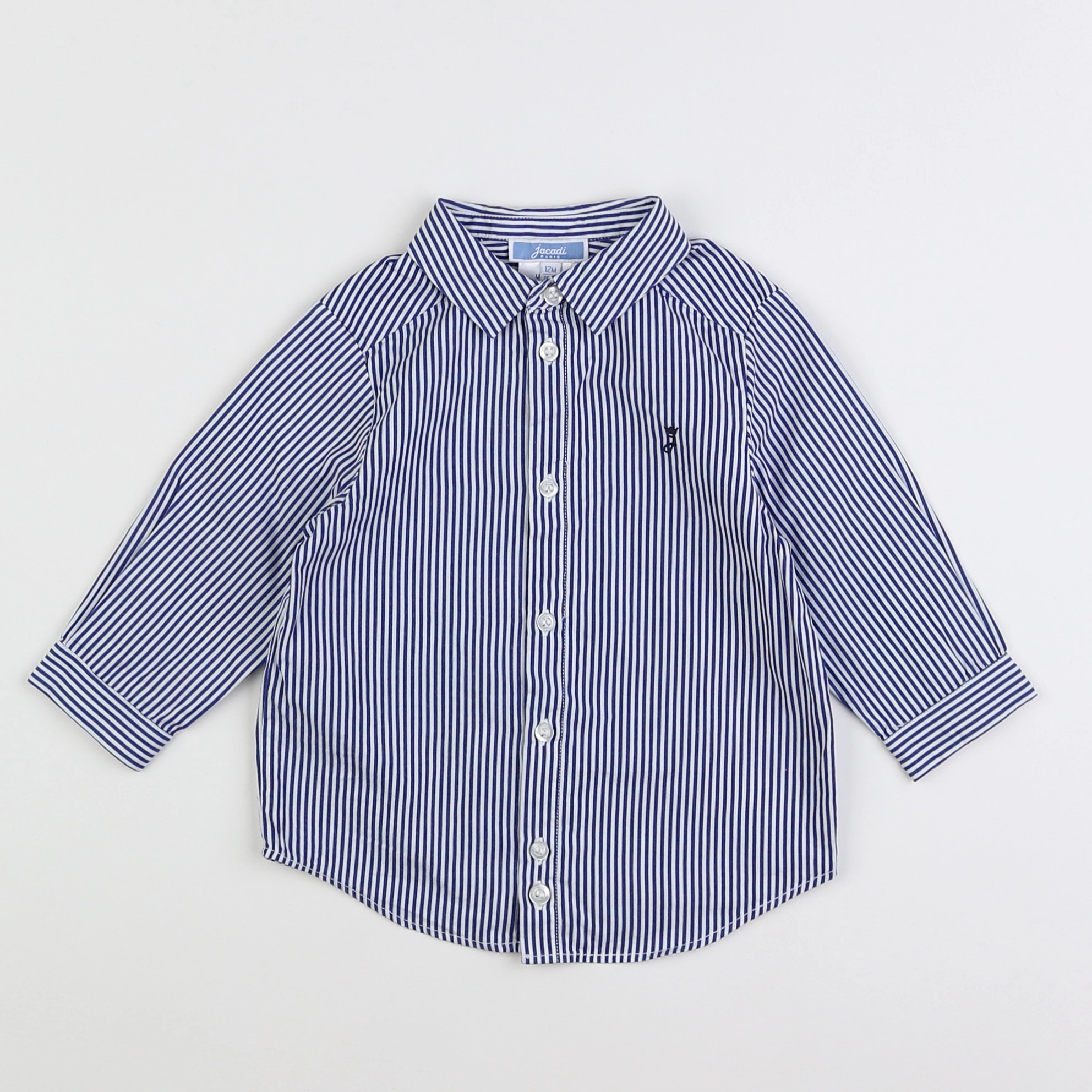 Jacadi - chemise blanc, bleu - 12 mois