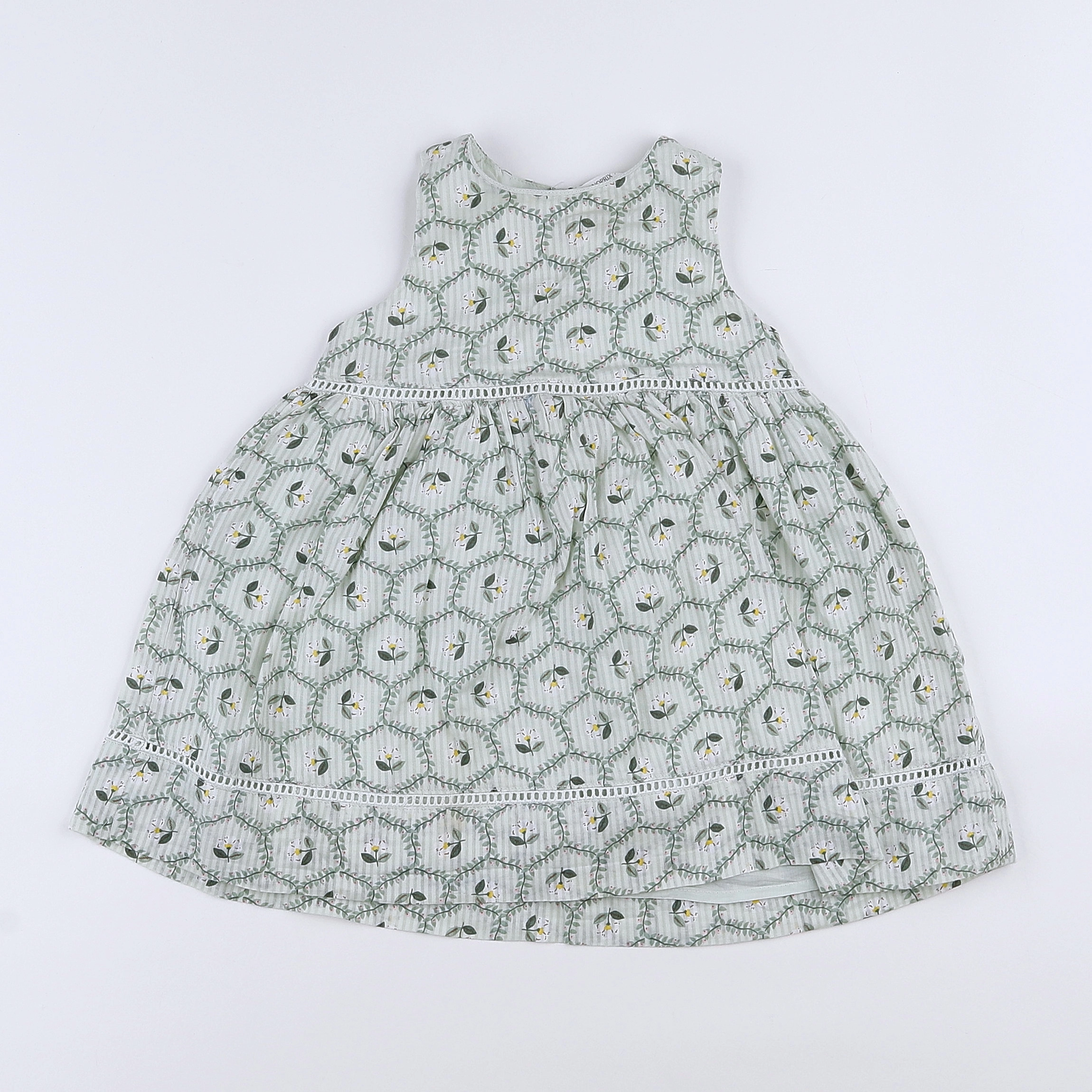 Monoprix - robe vert - 12 mois