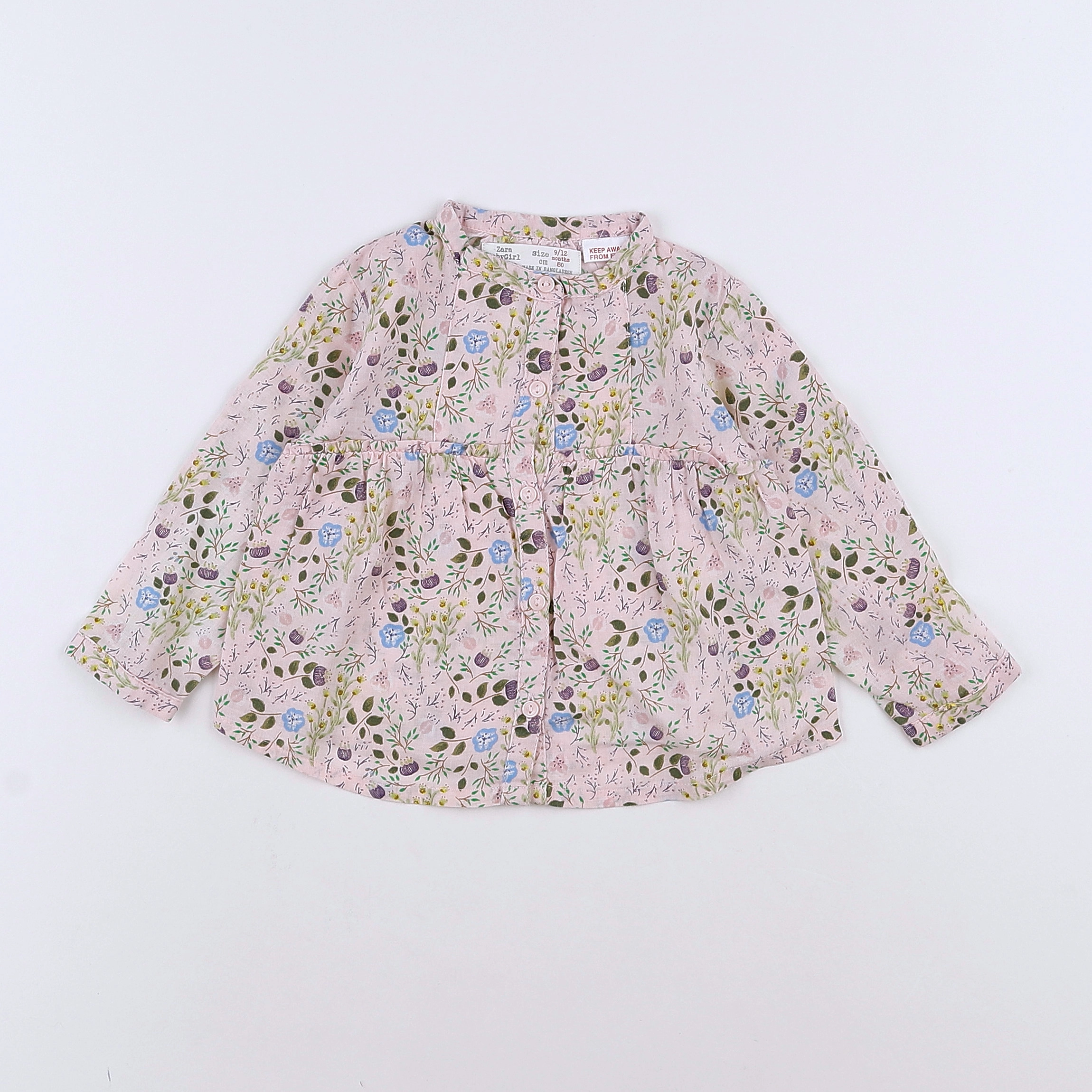 Zara - blouse rose - 9/12 mois