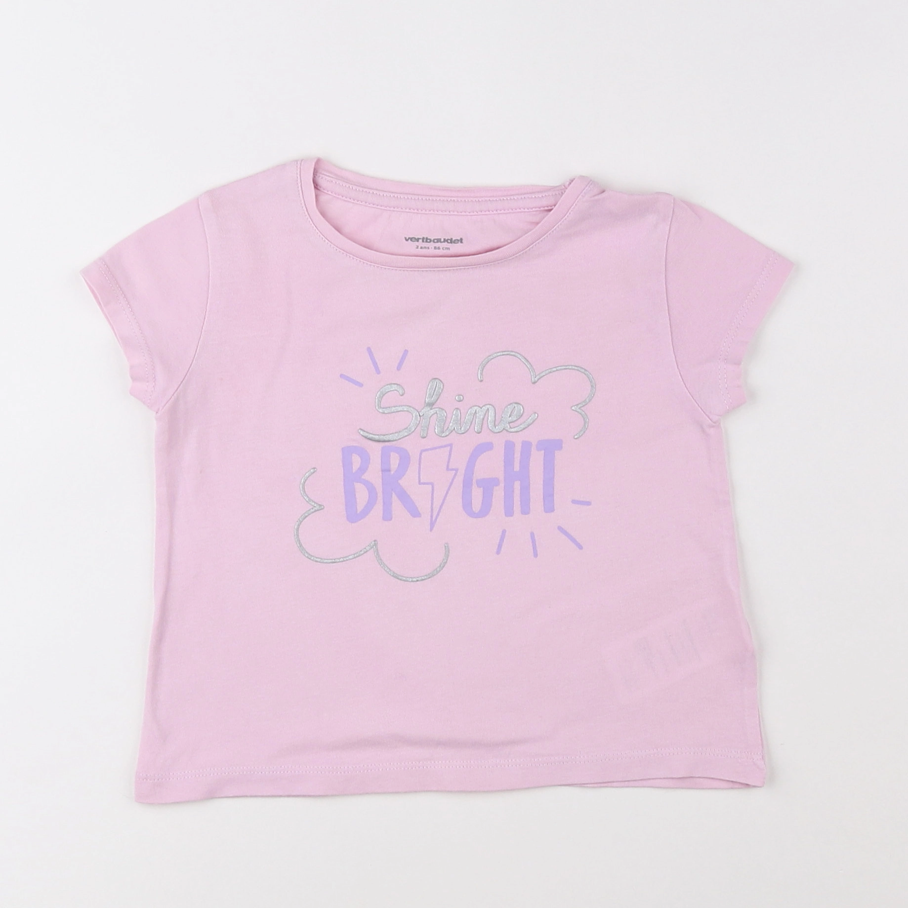 Vertbaudet - tee-shirt rose - 2 ans