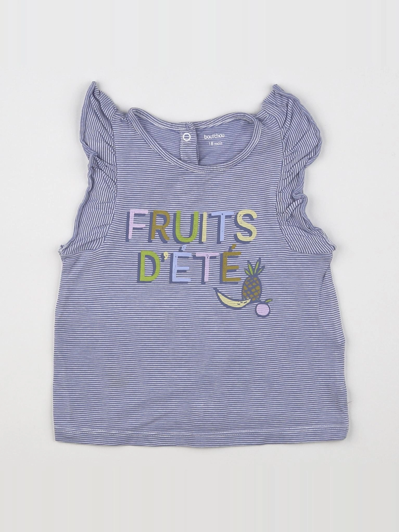 Boutchou - tee-shirt bleu, blanc - 18 mois