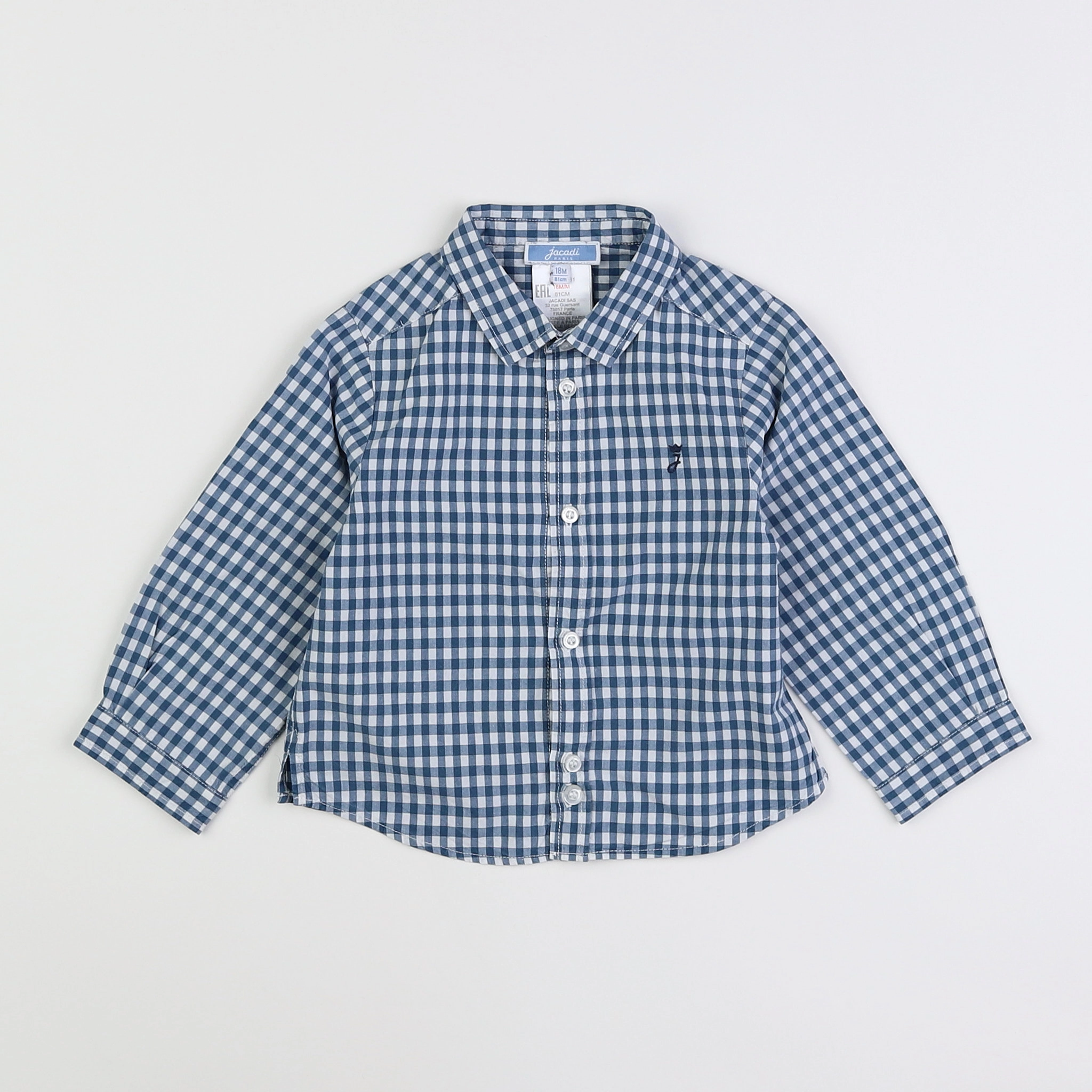 Jacadi - chemise bleu, blanc - 18 mois