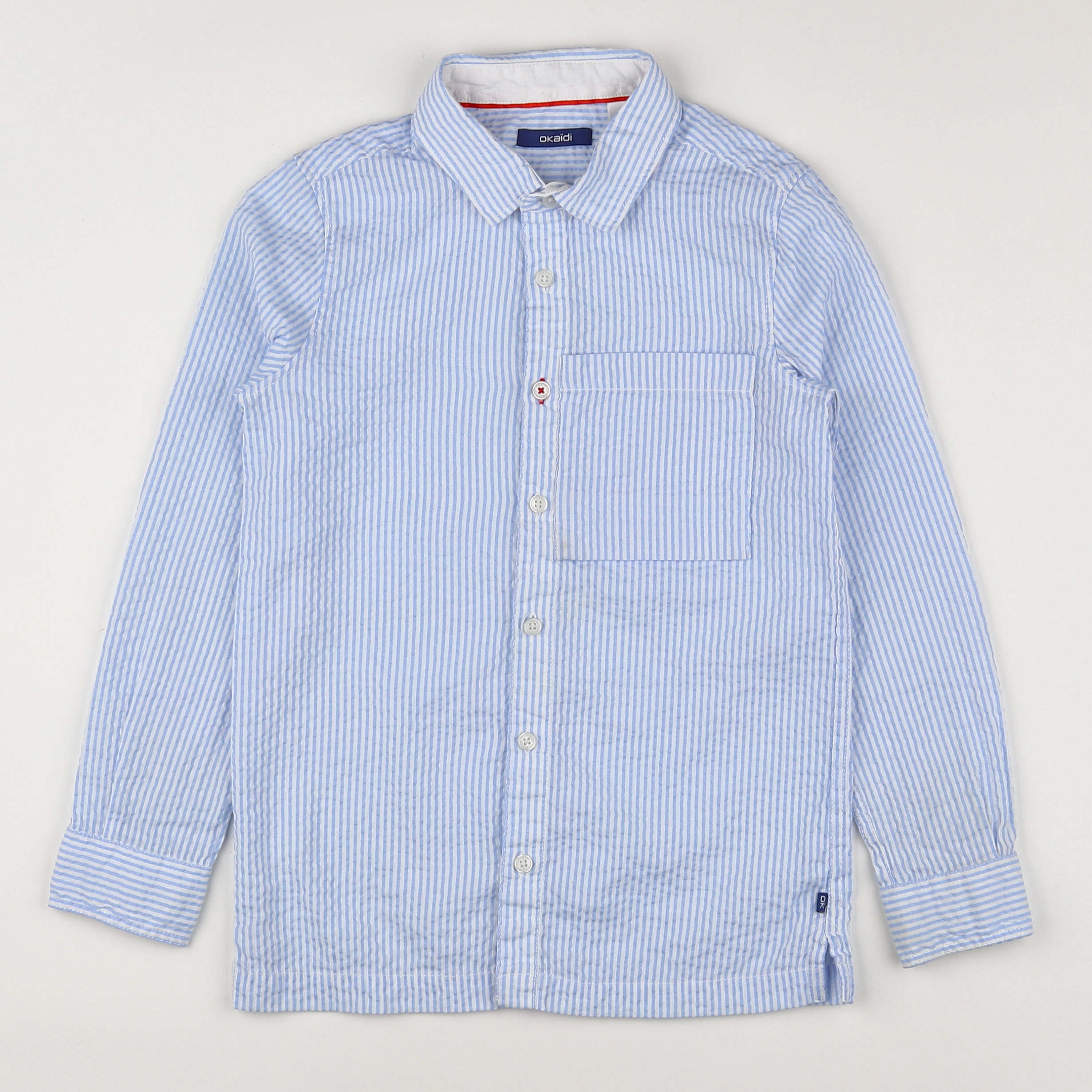 Okaidi - chemise blanc, bleu - 8 ans