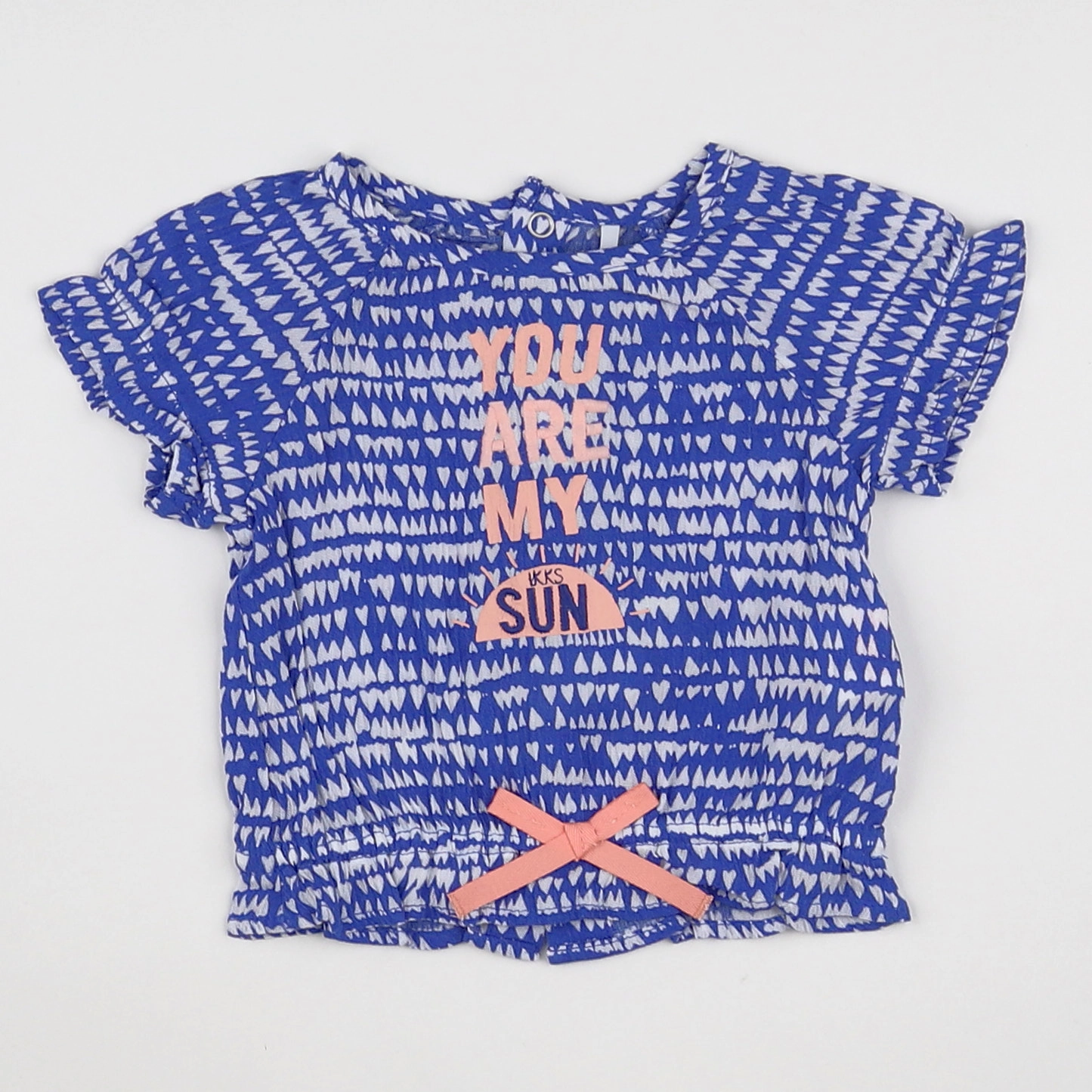 IKKS - blouse bleu (état neuf) - 6 mois