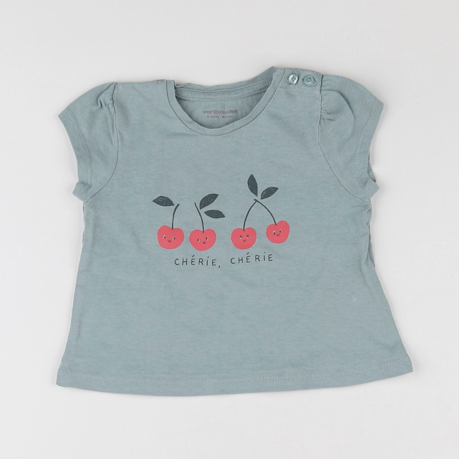 Vertbaudet - tee-shirt vert - 6 mois