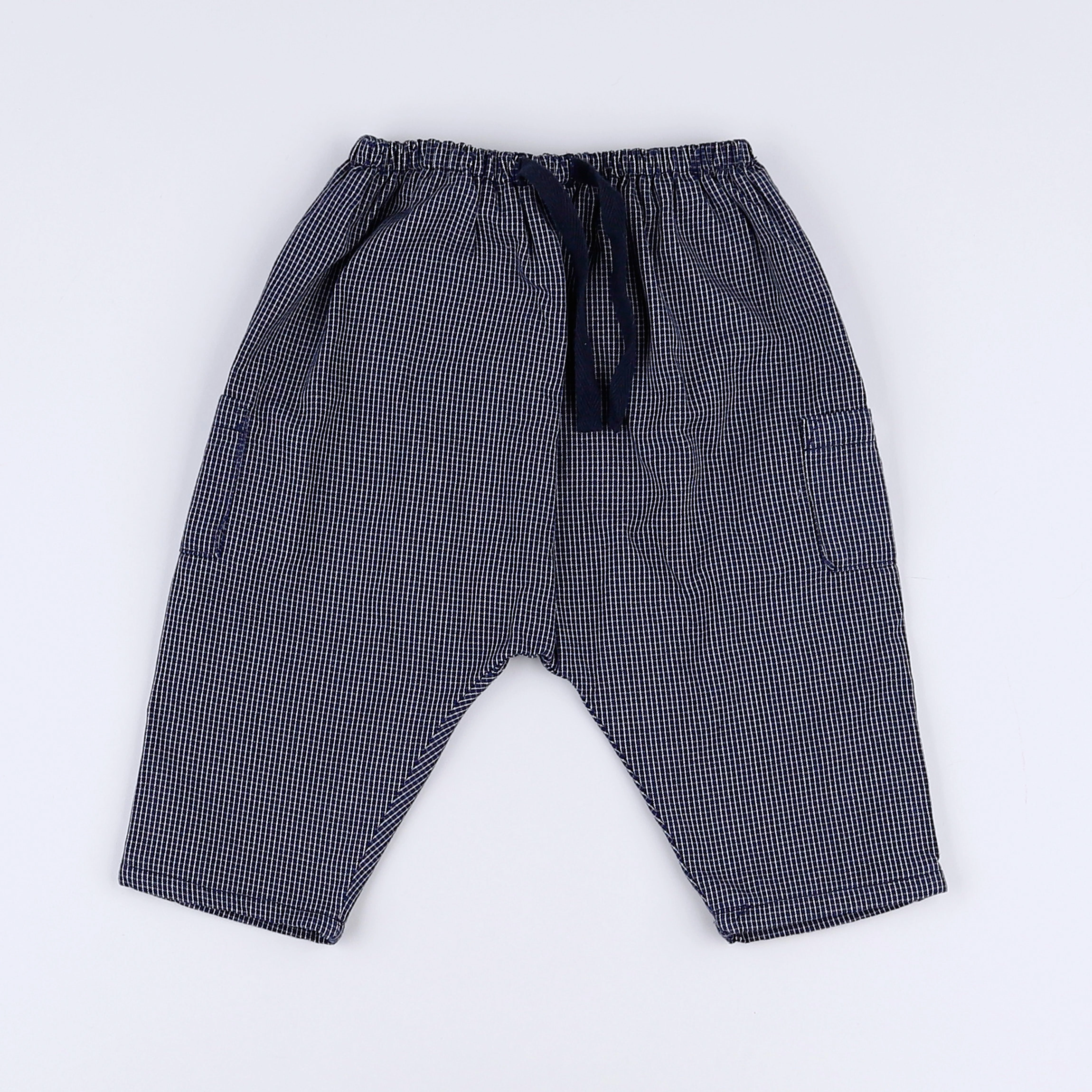 Boutchou - sarouel bleu, blanc - 3 mois