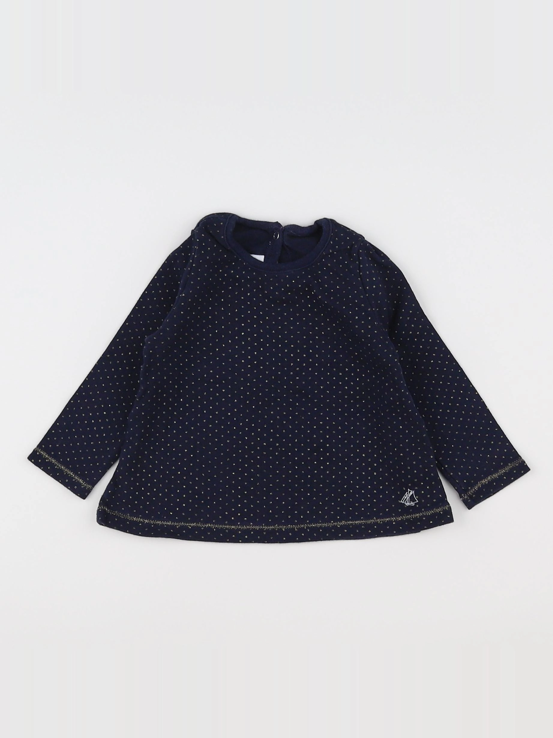 Petit Bateau - tee-shirt bleu, or - 12 mois