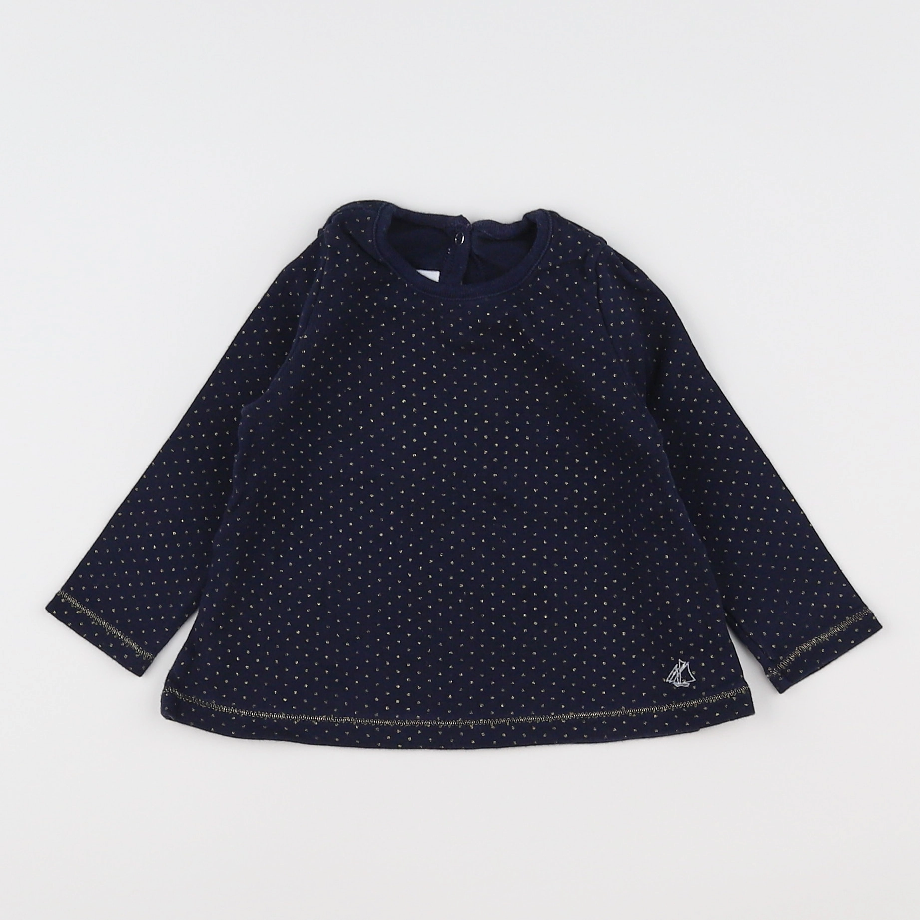 Petit Bateau - tee-shirt bleu, or - 12 mois