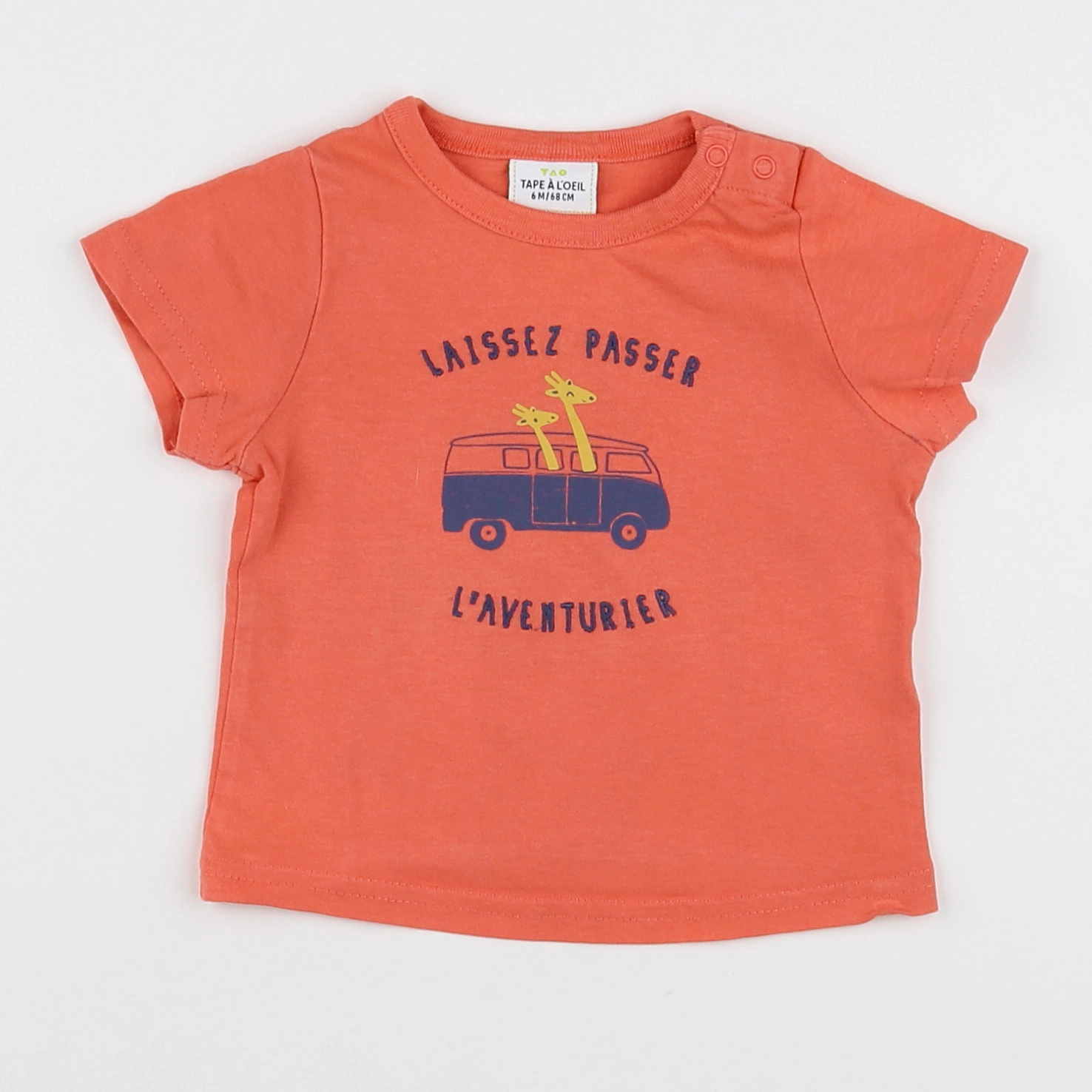 Tape à l'oeil - tee-shirt orange - 6 mois
