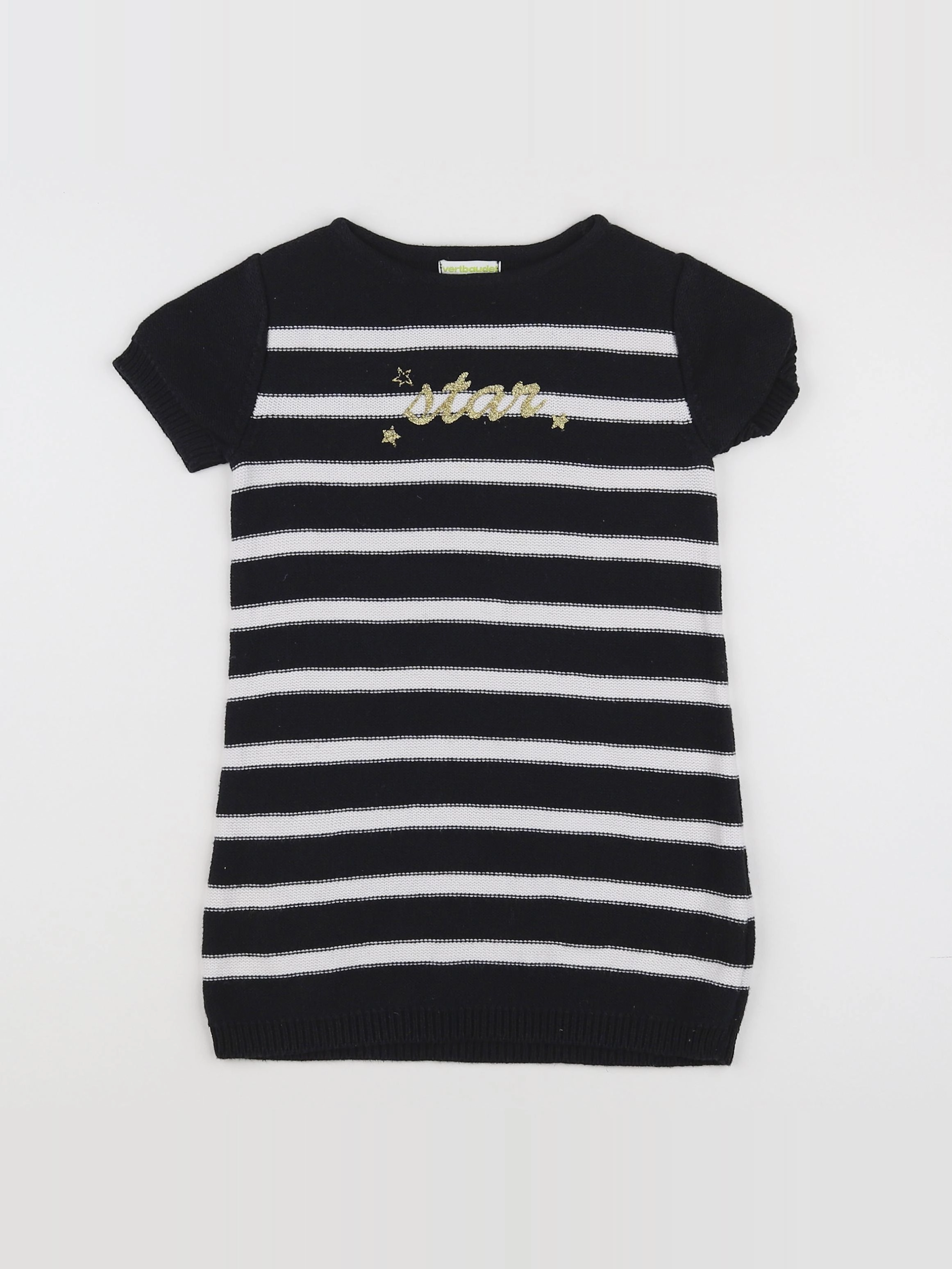 Vertbaudet - robe blanc, noir - 4 ans