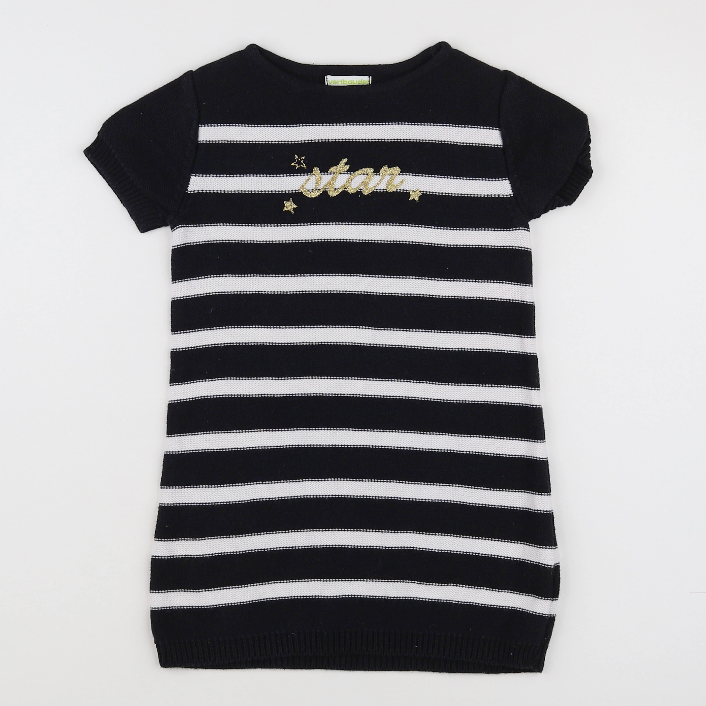 Vertbaudet - robe blanc, noir - 4 ans