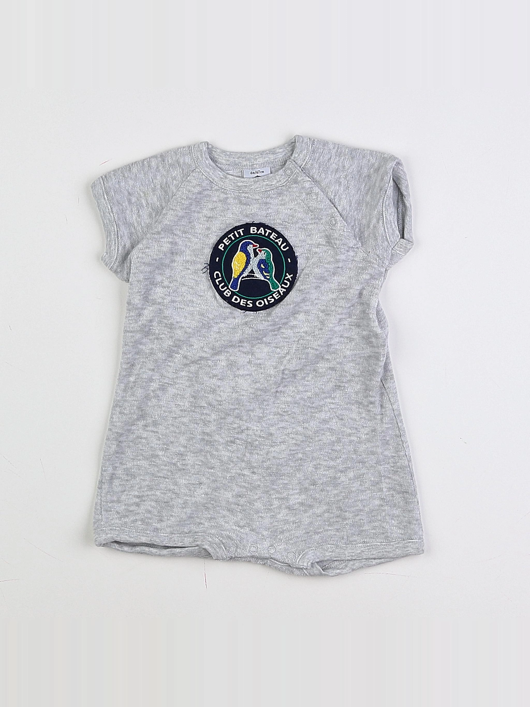 Petit Bateau - combinaison gris - 6 mois