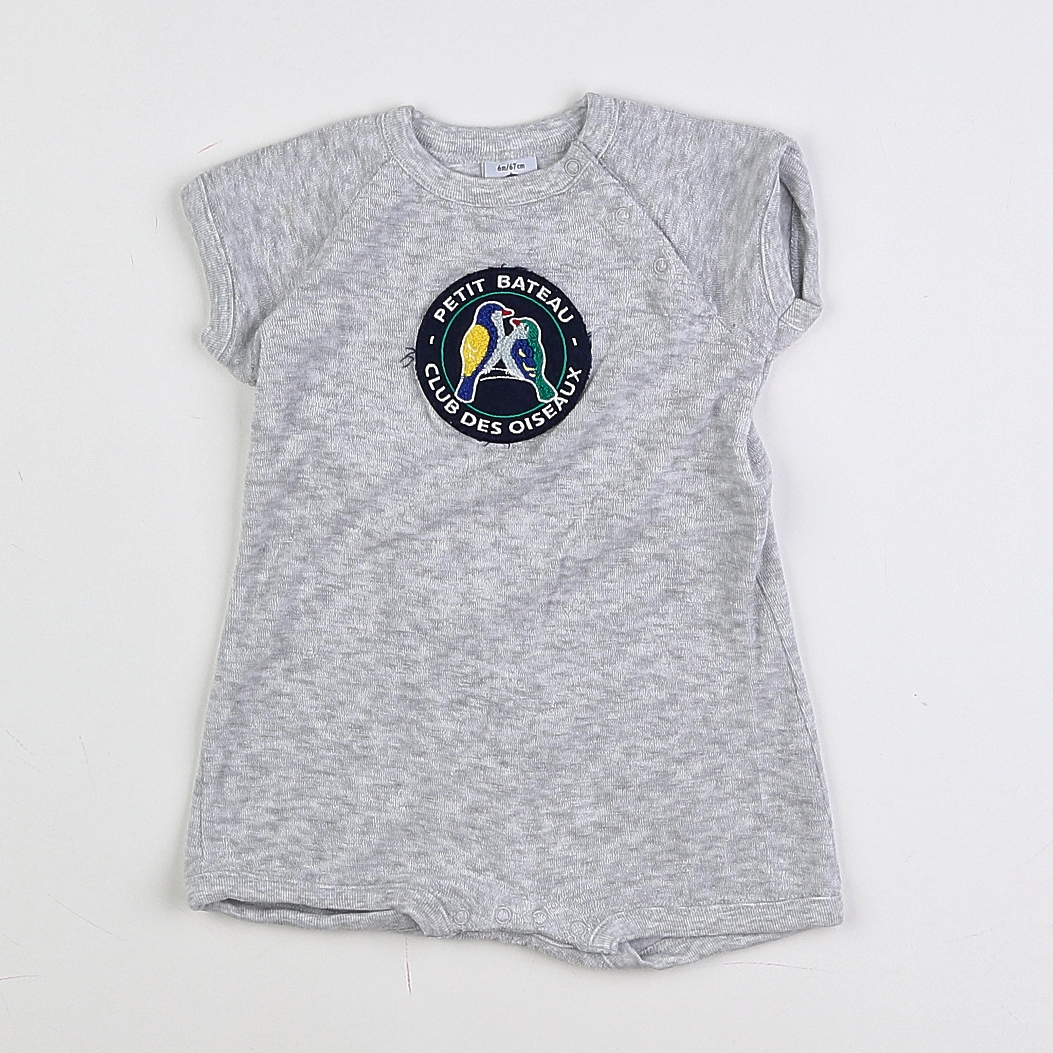 Petit Bateau - combinaison gris - 6 mois