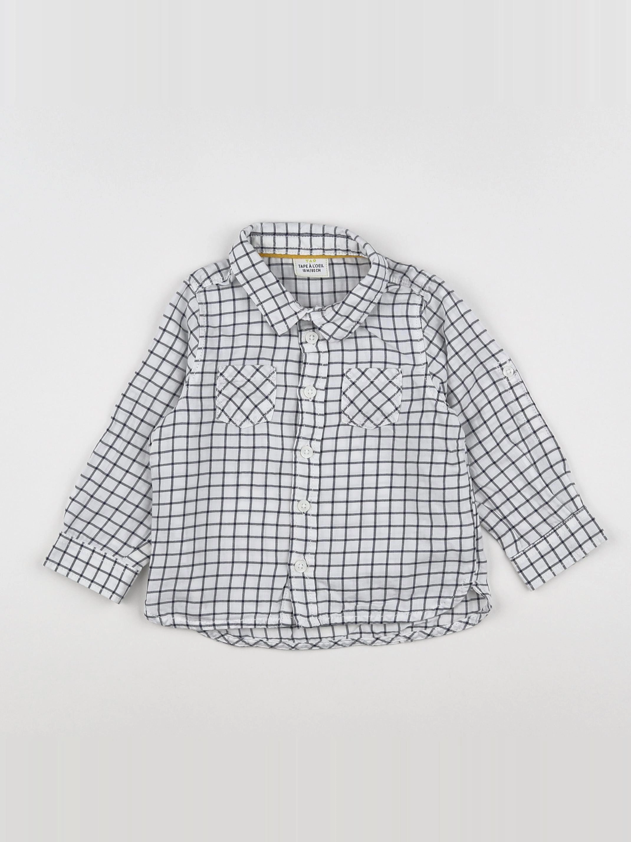 Tape à l'oeil - chemise blanc, bleu - 18 mois