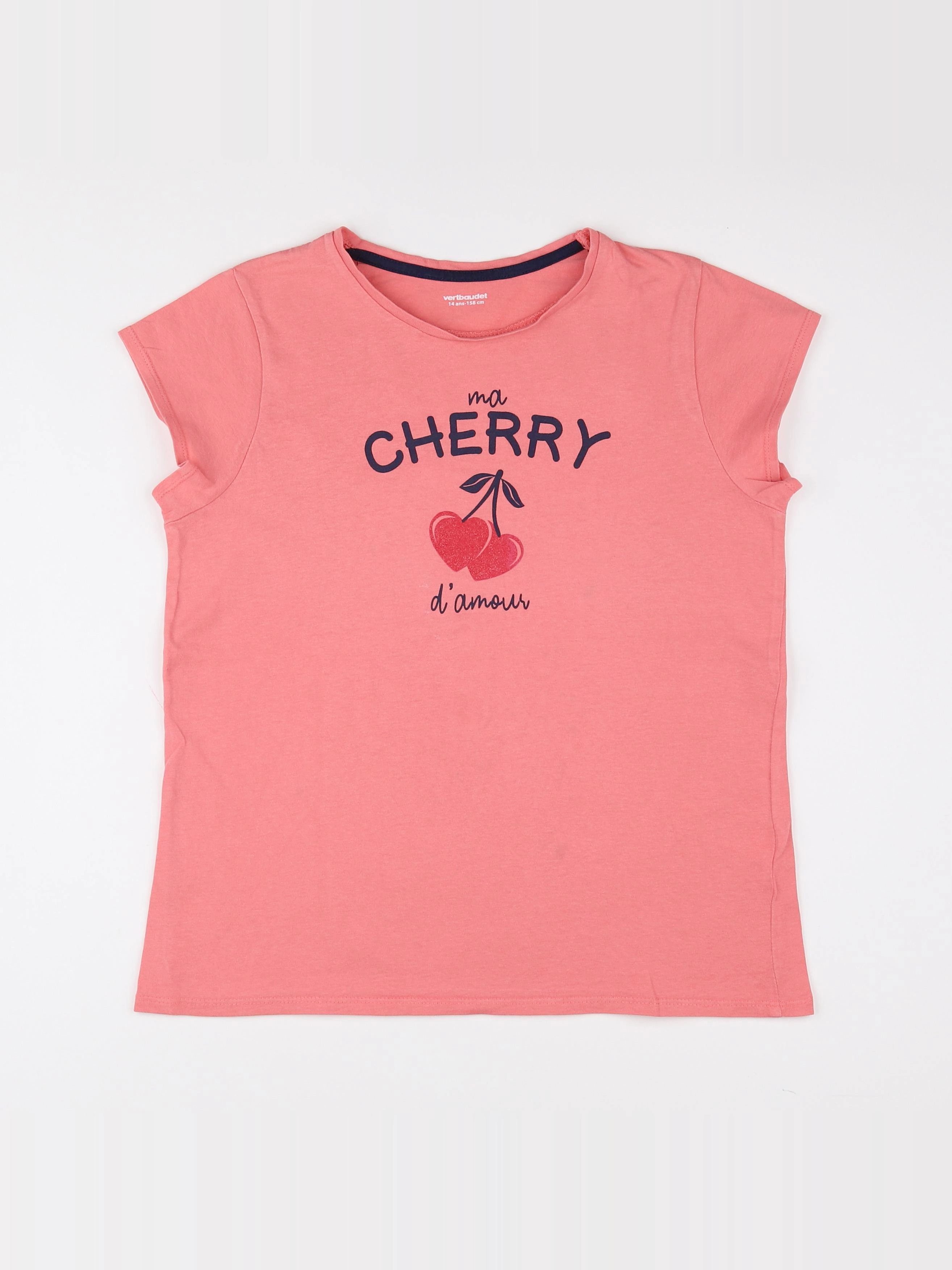 Vertbaudet - tee-shirt rose - 14 ans