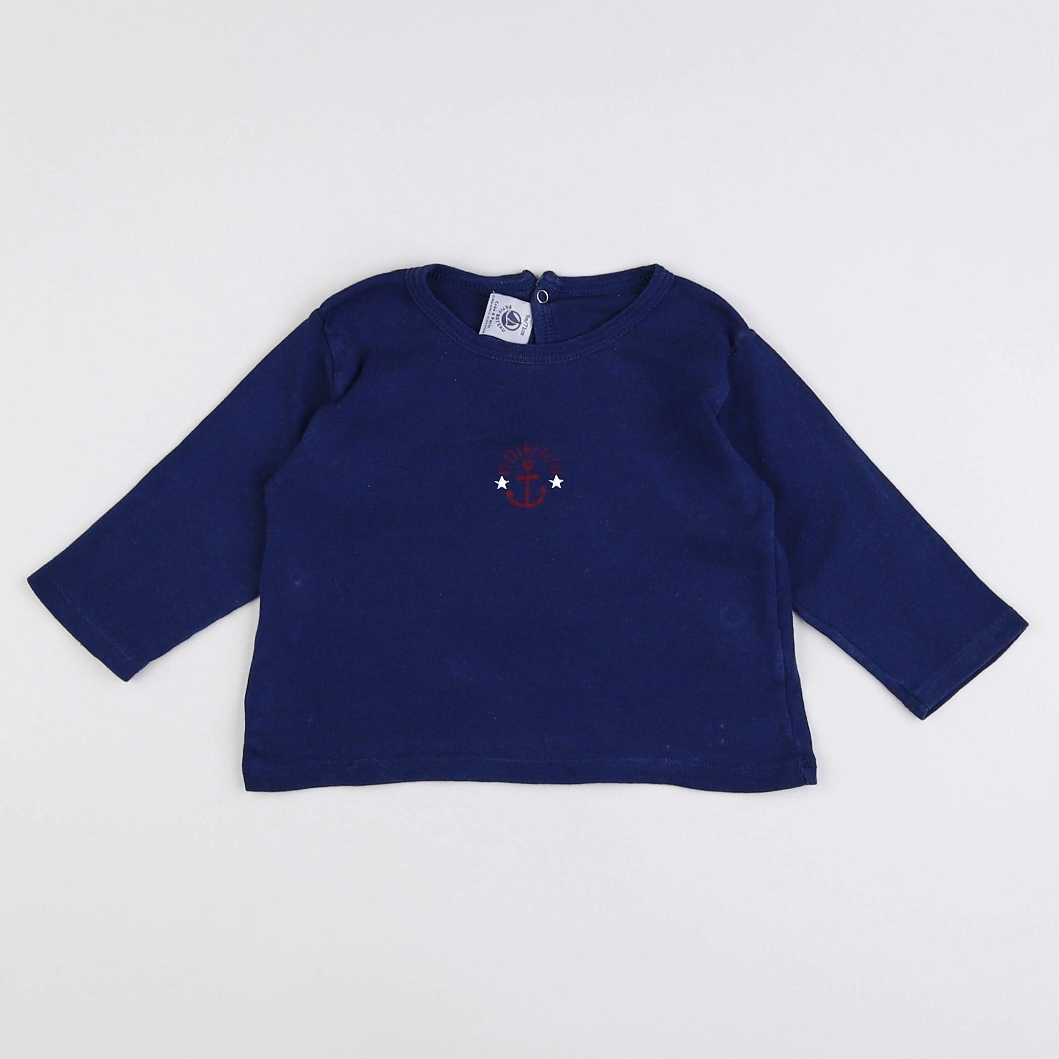 Petit Bateau - pyjama coton bleu - 9 mois