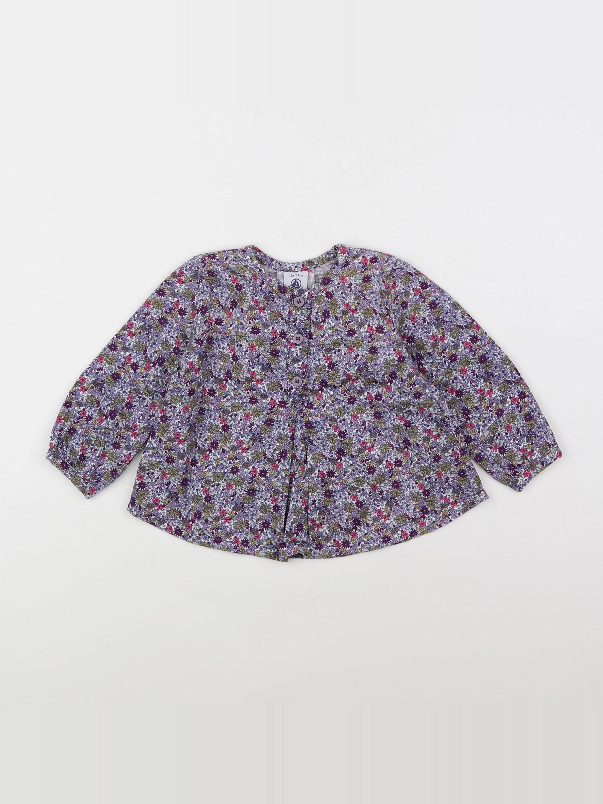Petit Bateau - blouse multicolore - 12 mois