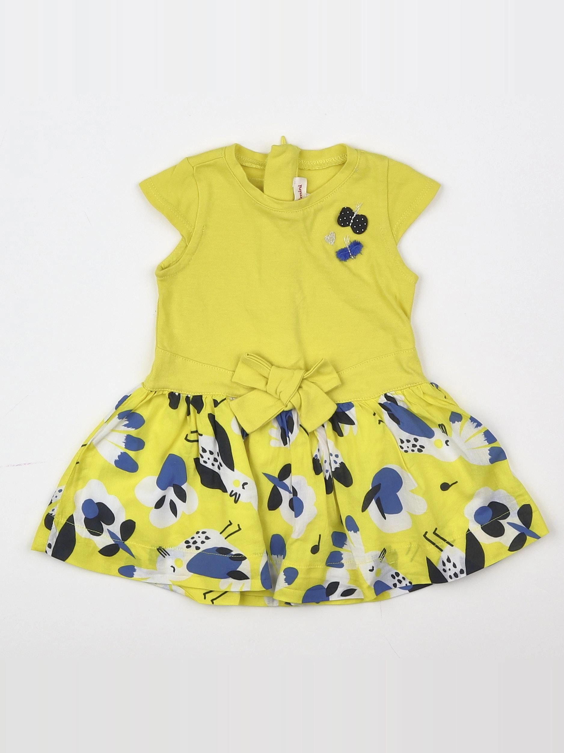 Catimini - robe jaune, bleu - 6 mois