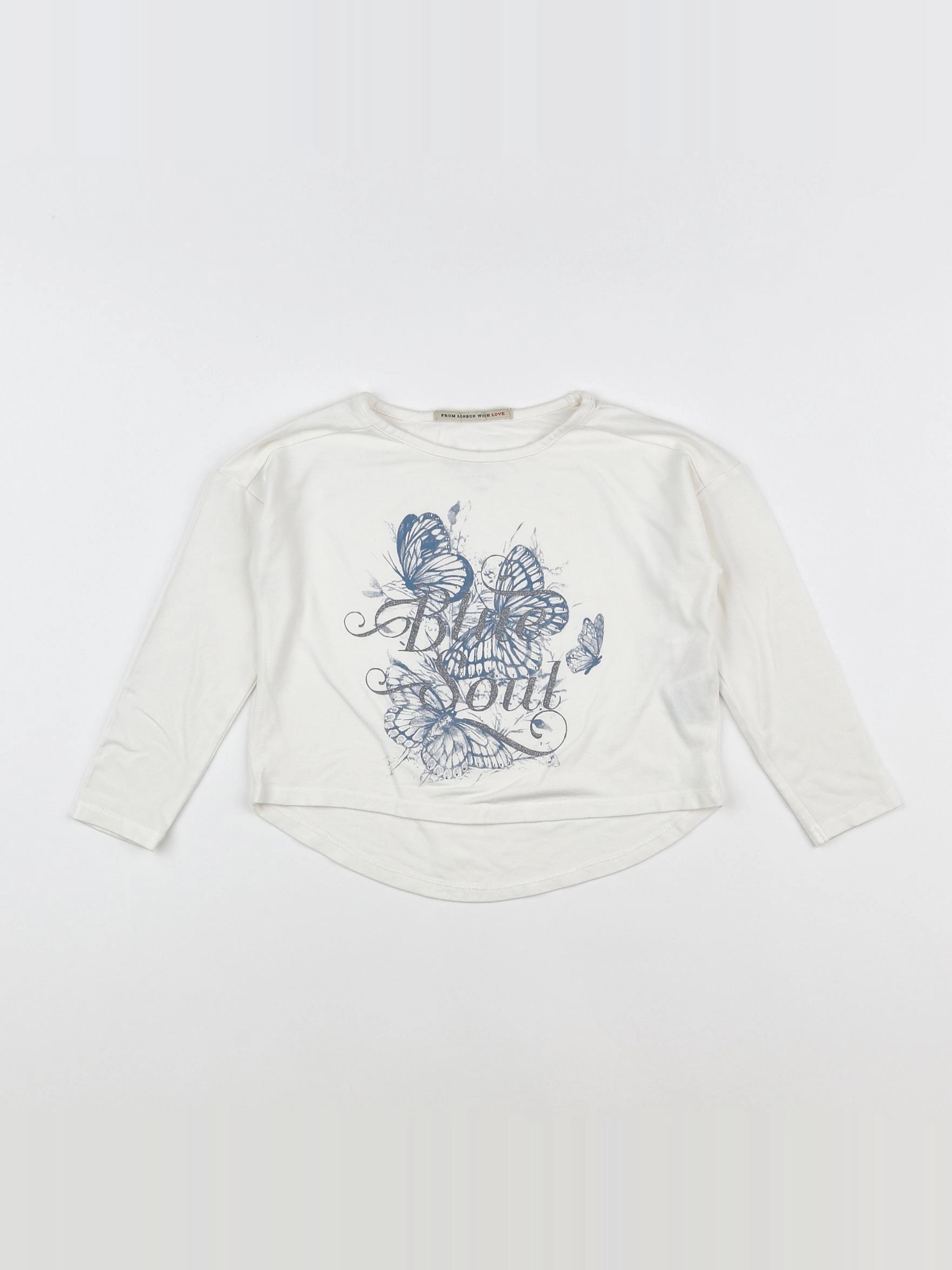 Pepe Jeans - tee-shirt blanc, bleu, argent - 4 ans