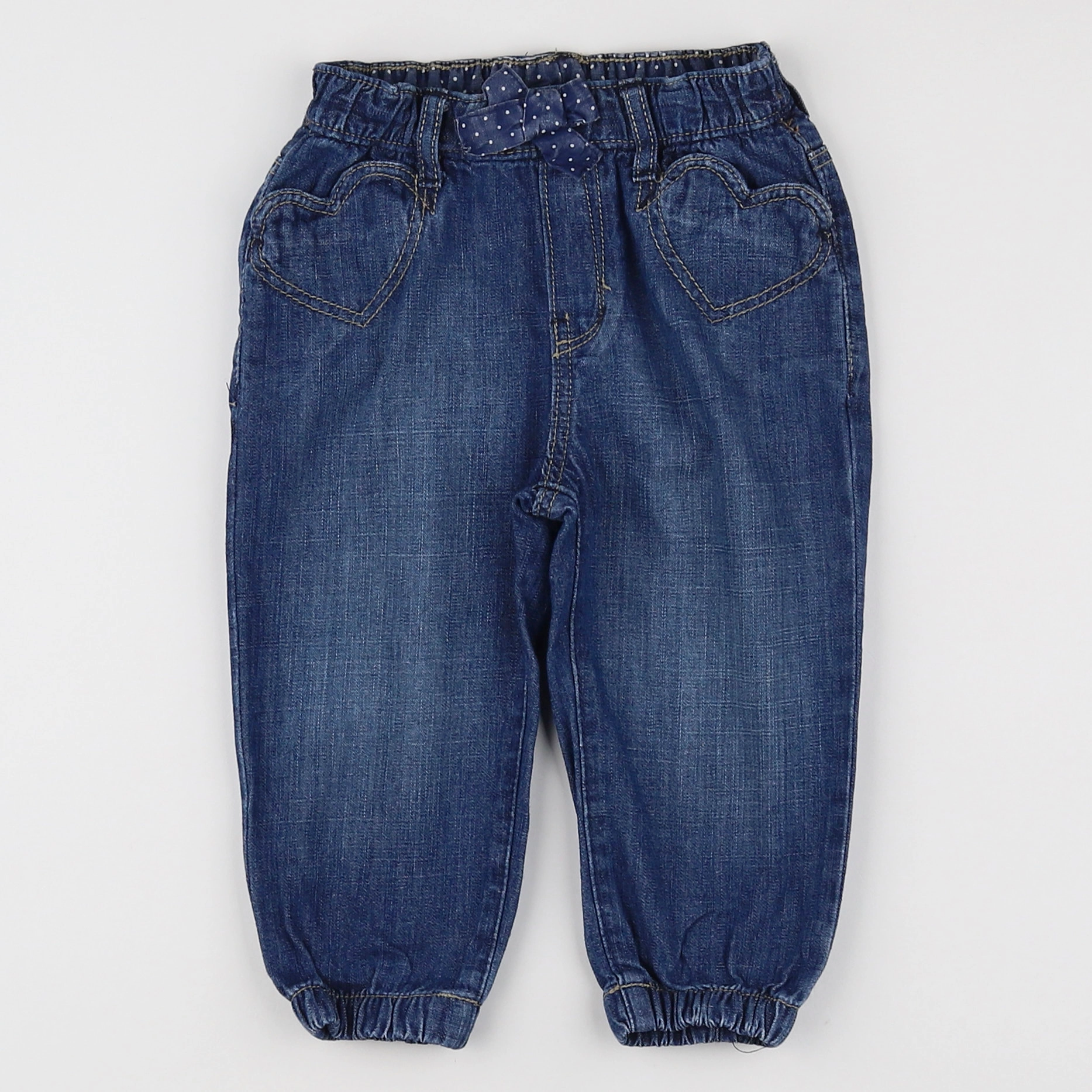 H&M - jean bleu - 9/12 mois