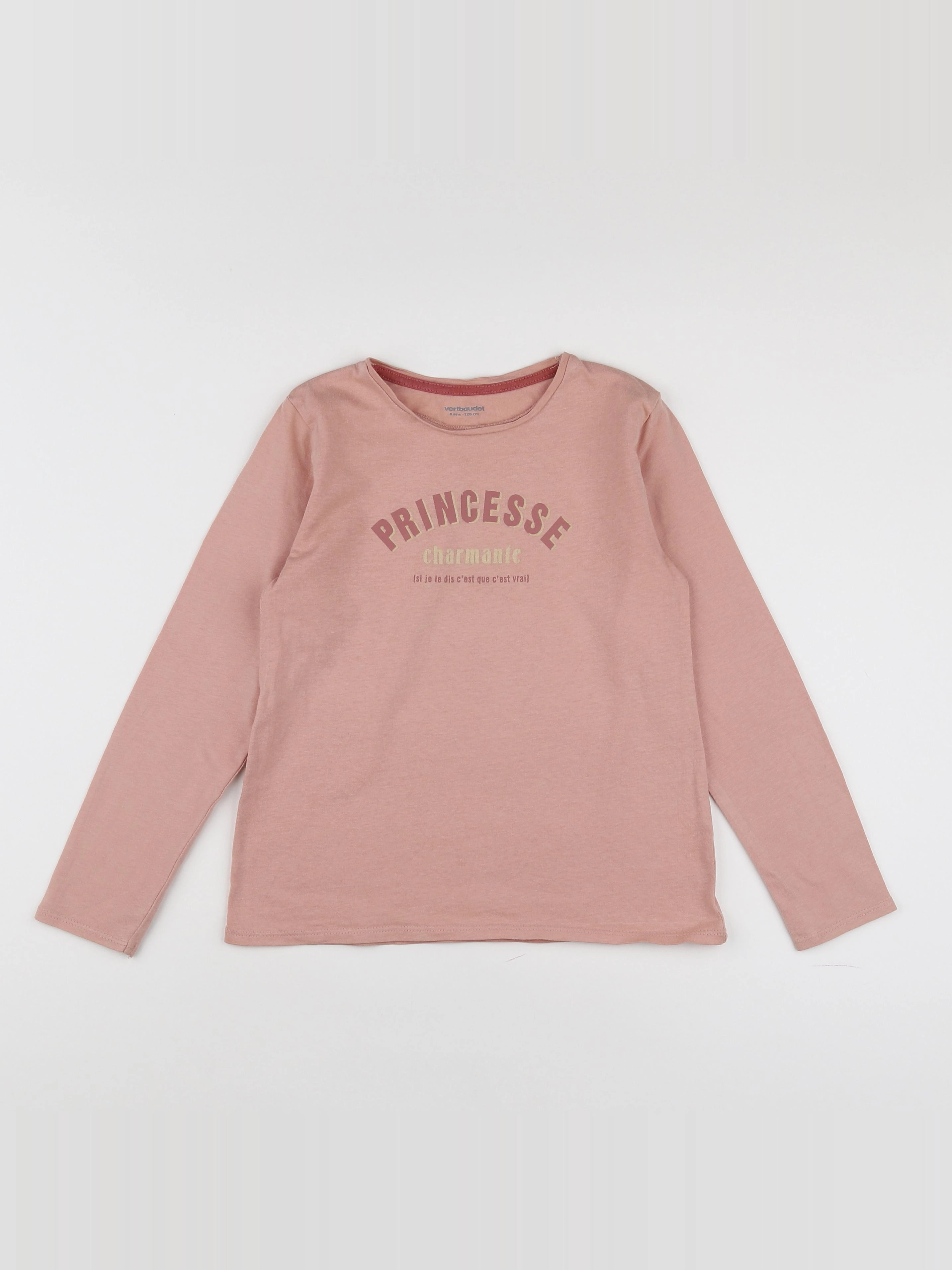 Vertbaudet - tee-shirt rose - 8 ans