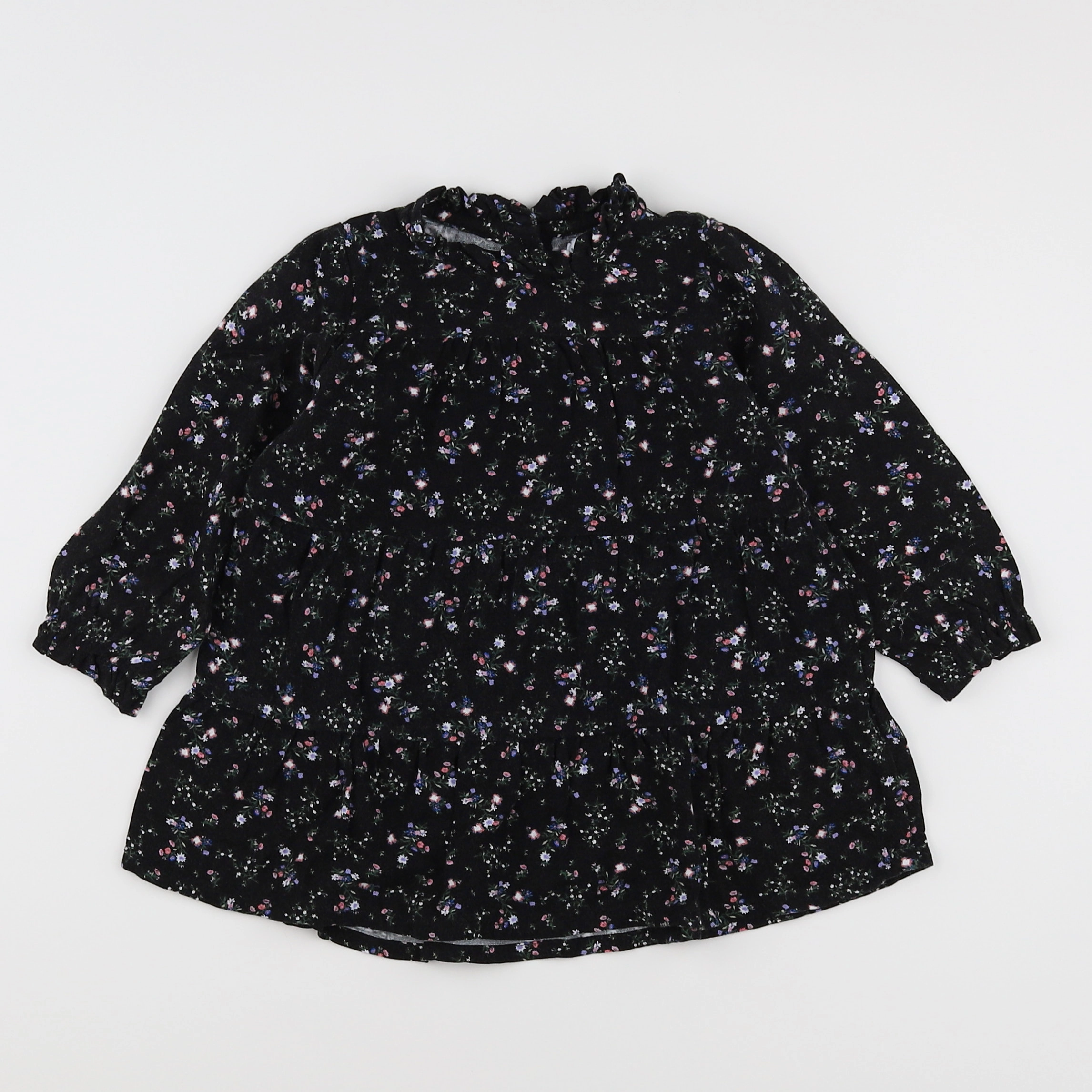Vertbaudet - robe noir, rose - 18 mois