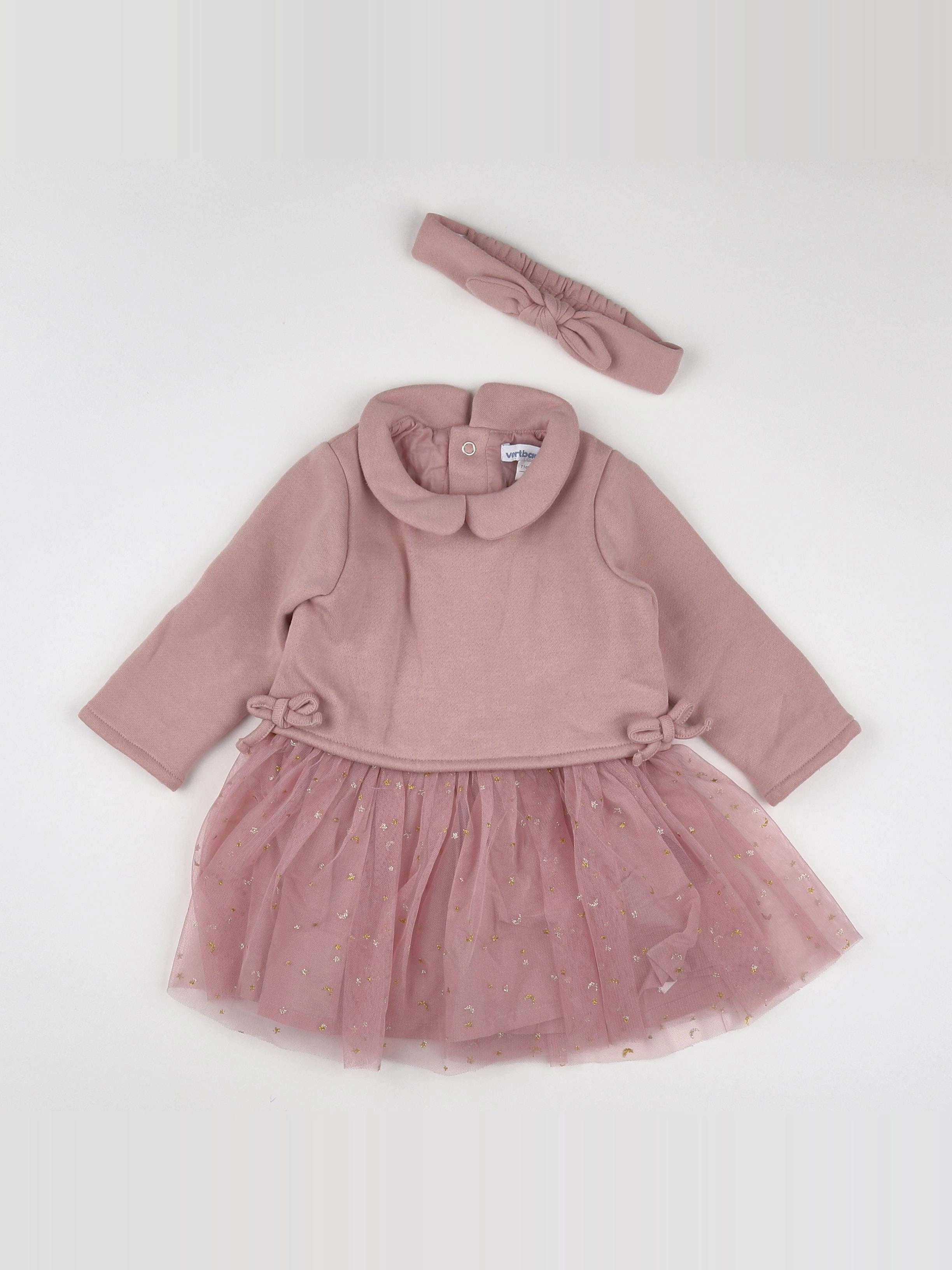 Vertbaudet - robe rose - 9 mois