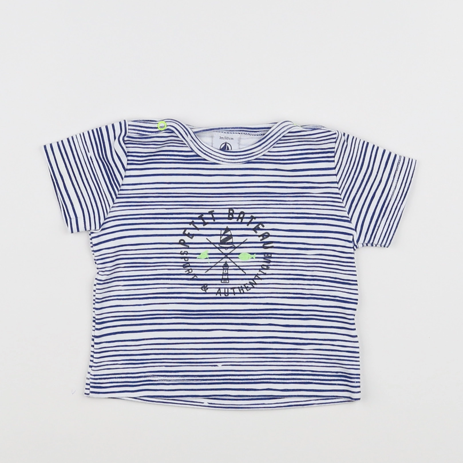 Petit Bateau - tee-shirt bleu - 3 mois