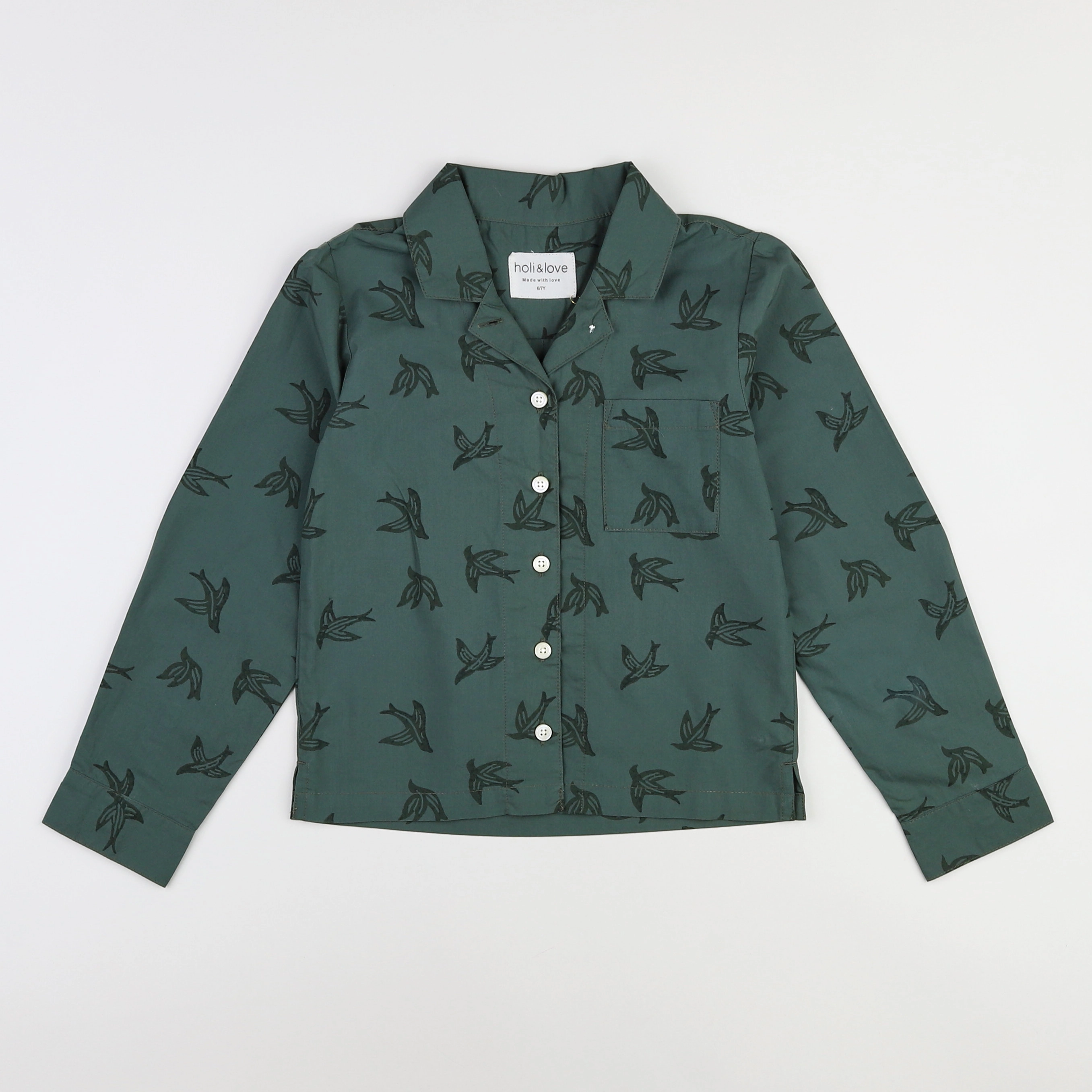 Holi & Love - chemise vert (neuf) - 8/9 ans