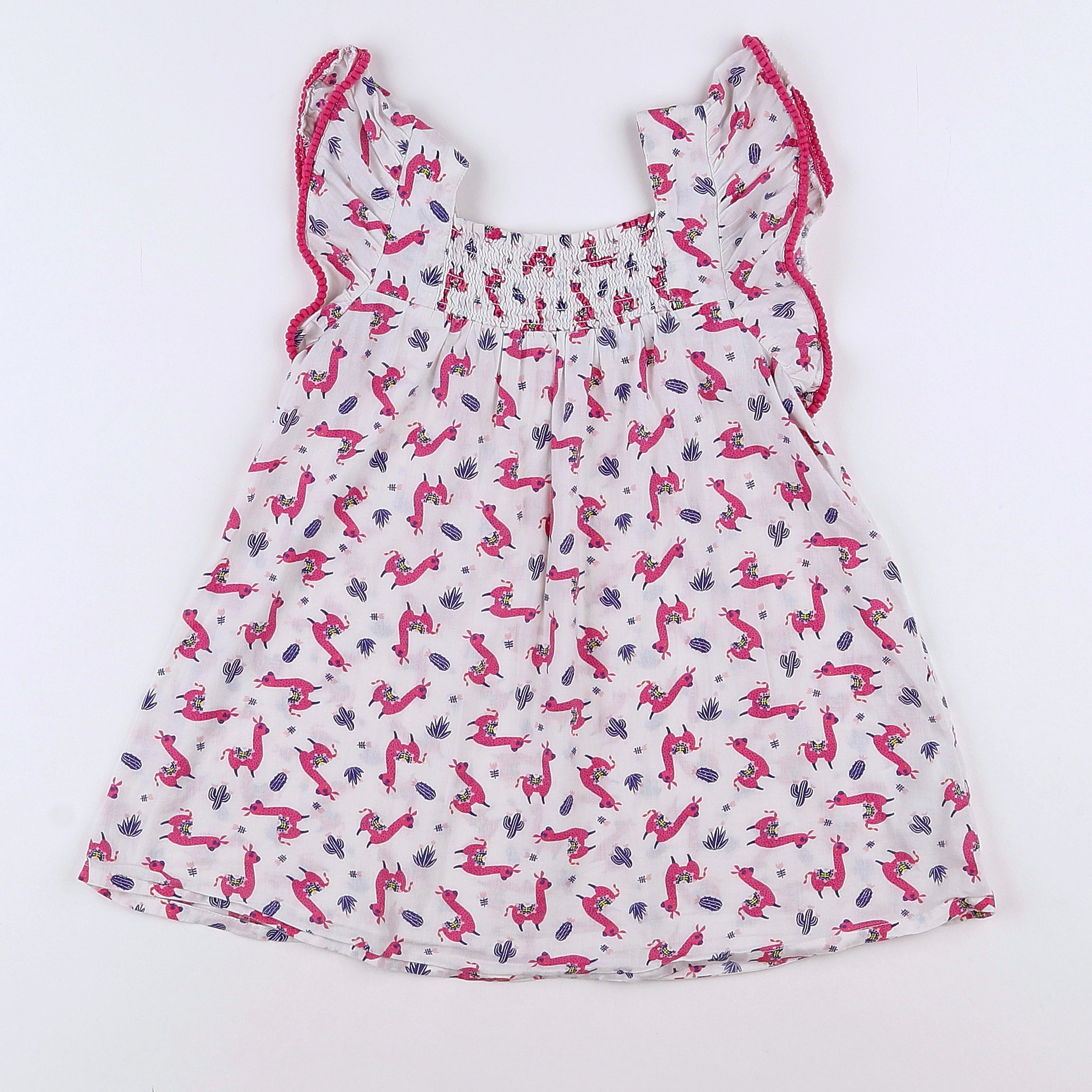 Vertbaudet - blouse blanc, rose - 8 ans