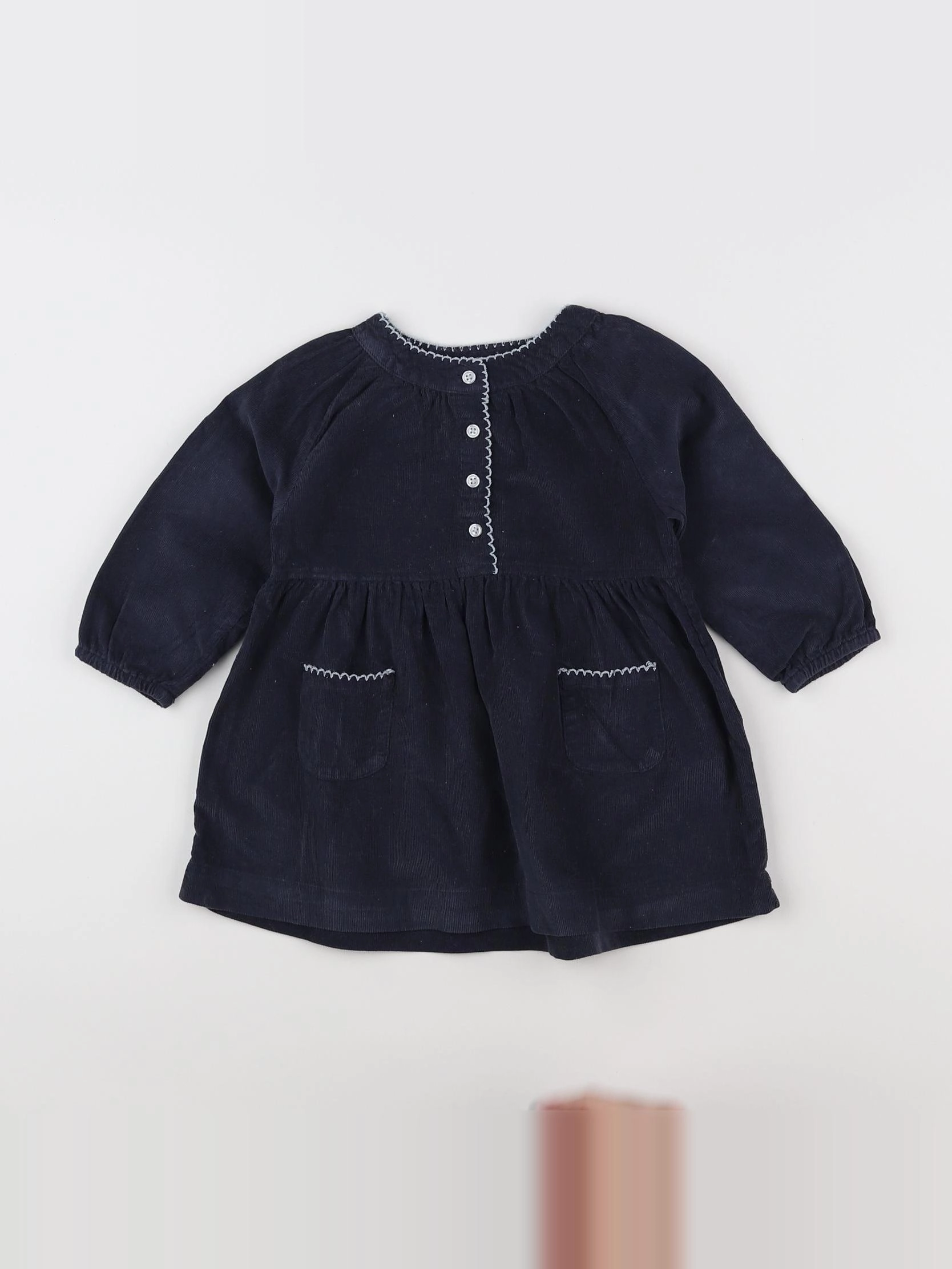 Boutchou - robe bleu, blanc - 12 mois